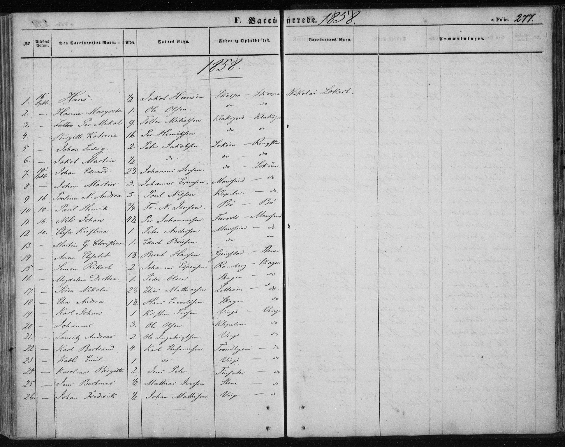 Ministerialprotokoller, klokkerbøker og fødselsregistre - Nordland, AV/SAT-A-1459/891/L1300: Ministerialbok nr. 891A05, 1856-1870, s. 277
