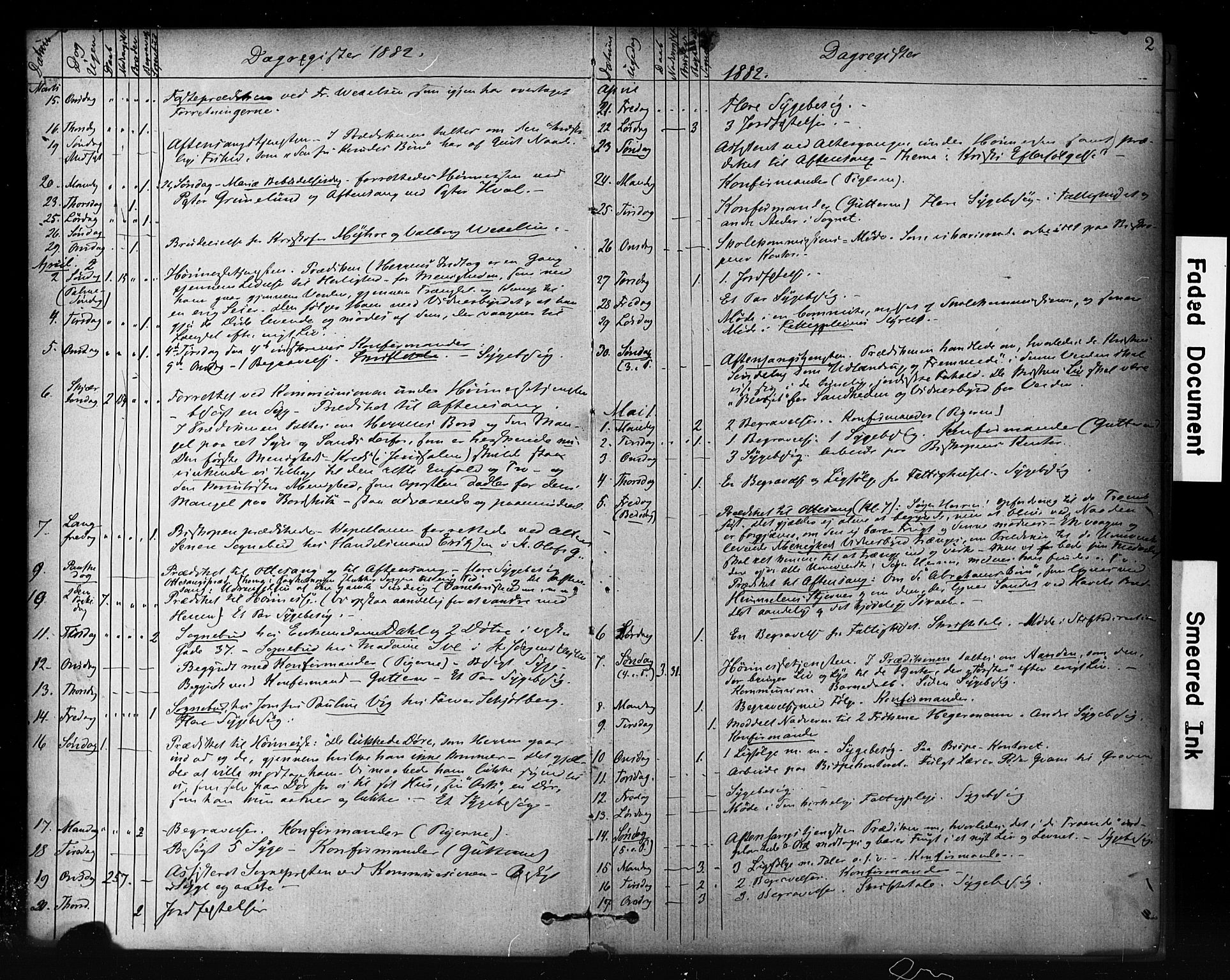 Ministerialprotokoller, klokkerbøker og fødselsregistre - Sør-Trøndelag, SAT/A-1456/601/L0071: Residerende kapellans bok nr. 601B04, 1882-1931, s. 2