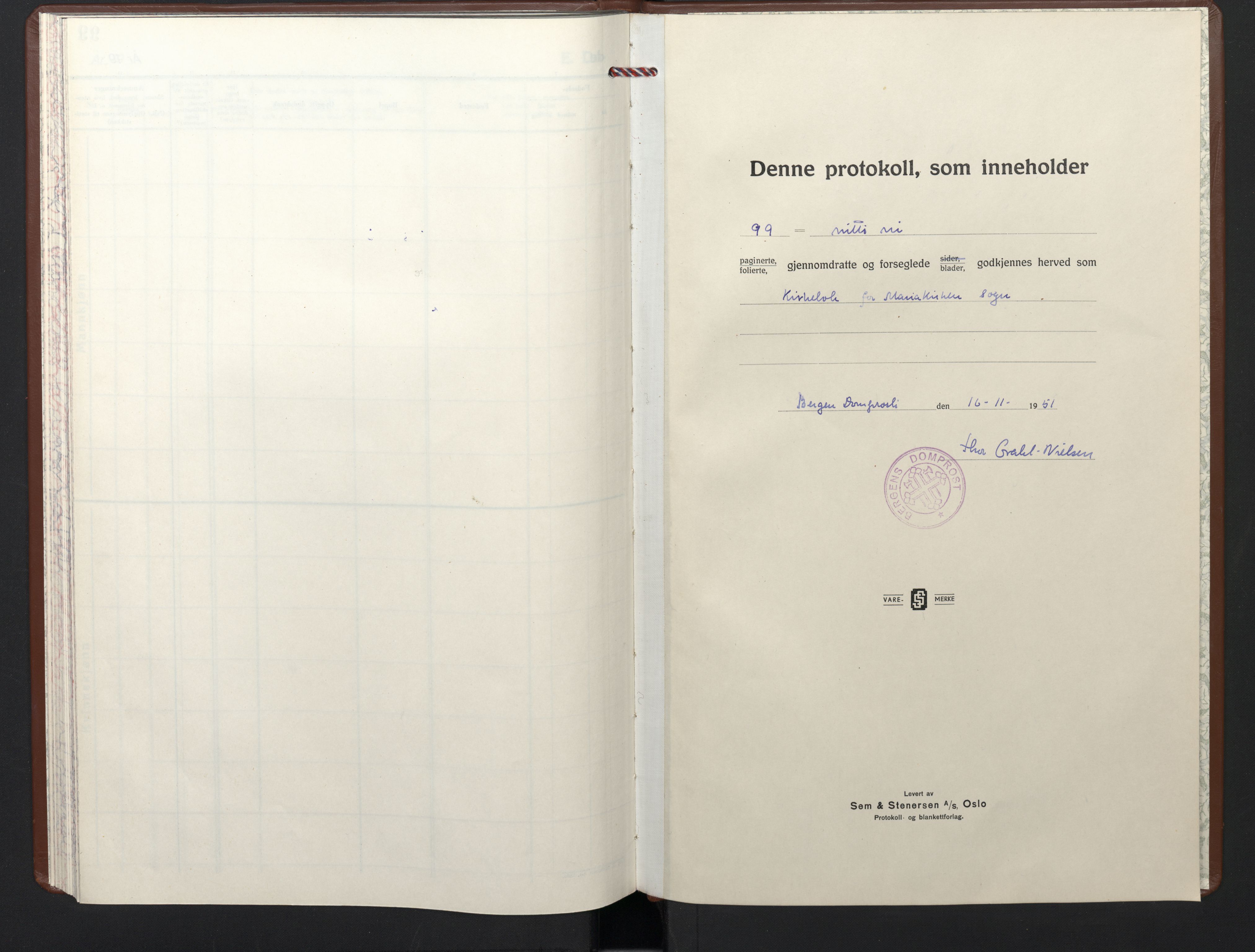 Mariakirken Sokneprestembete, SAB/A-76901/H/Hab/L0014: Klokkerbok nr. A 14, 1953-1965