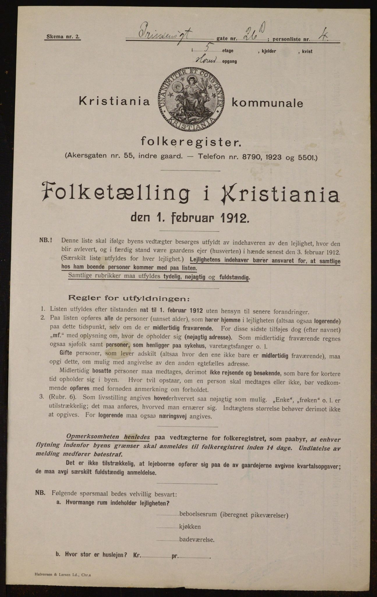 OBA, Kommunal folketelling 1.2.1912 for Kristiania, 1912, s. 81619