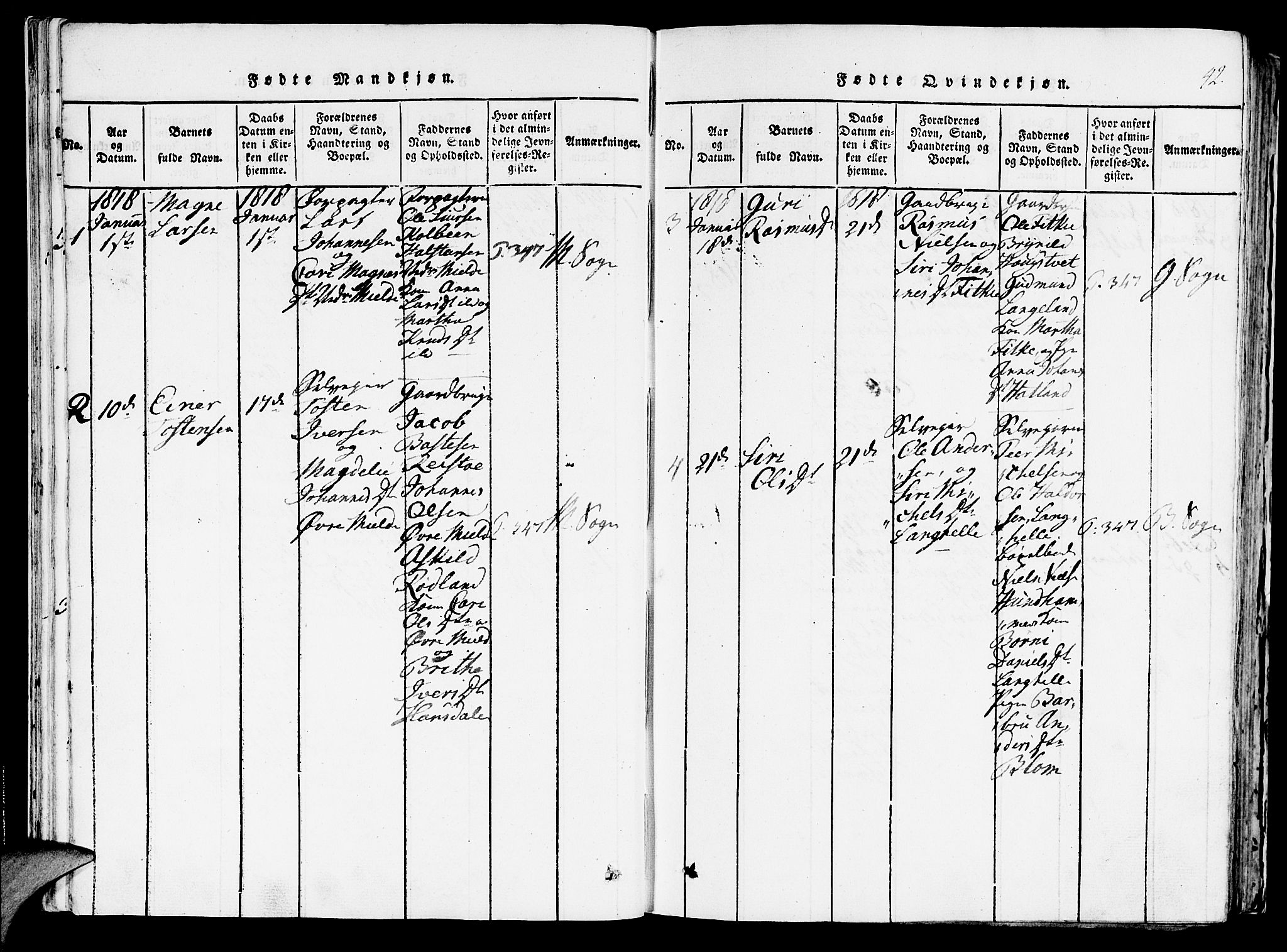 Haus sokneprestembete, SAB/A-75601/H/Haa: Ministerialbok nr. A 12, 1816-1821, s. 42