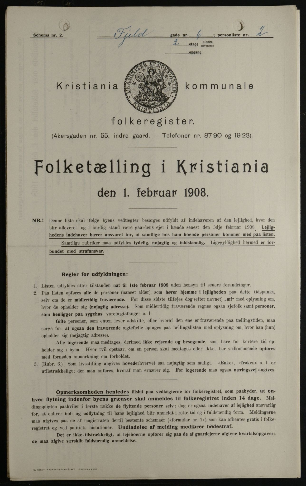 OBA, Kommunal folketelling 1.2.1908 for Kristiania kjøpstad, 1908, s. 21980