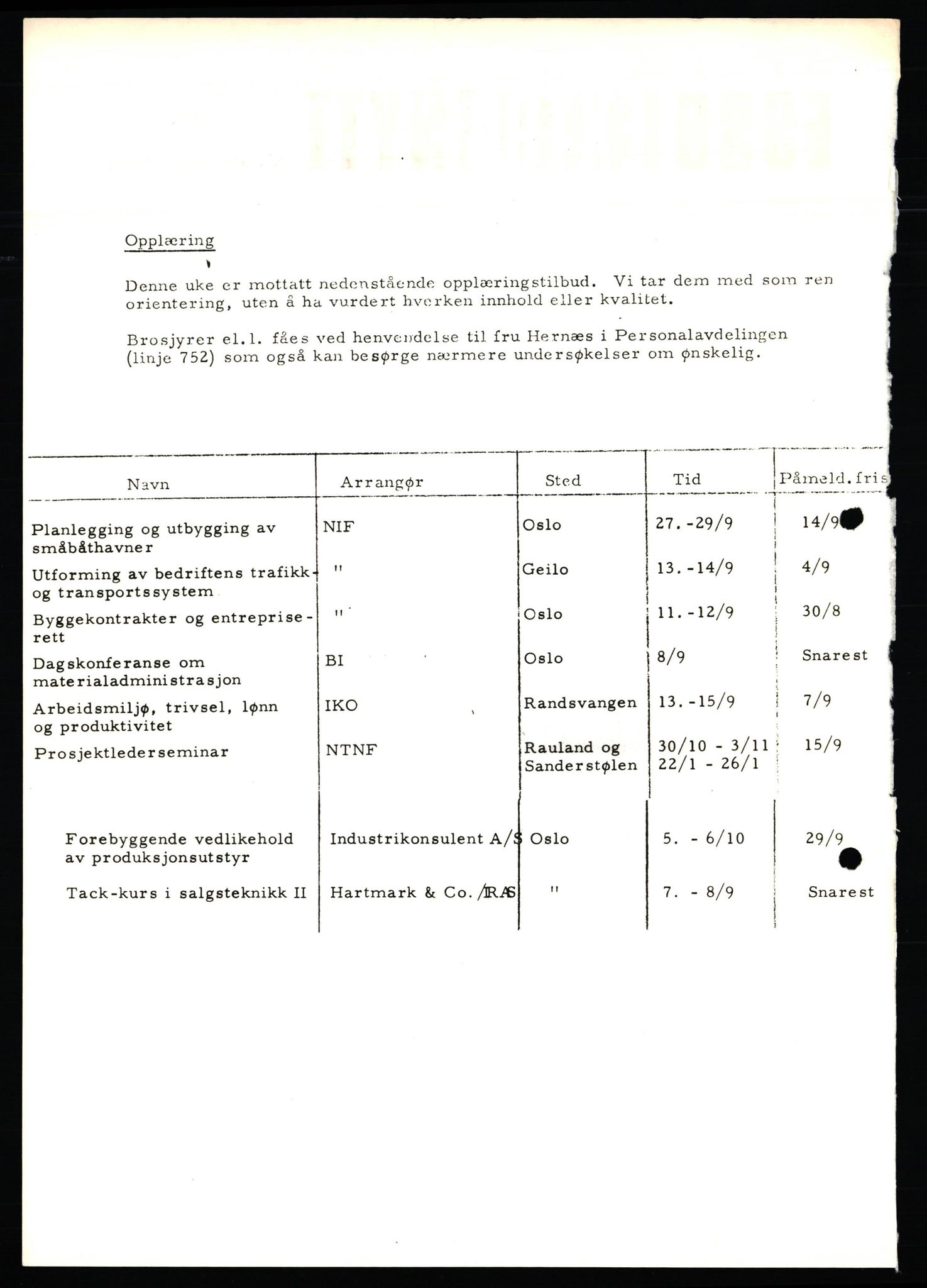 Pa 0982 - Esso Norge A/S, AV/SAST-A-100448/X/Xd/L0004: Esso Extra Nytt, 1963-1976