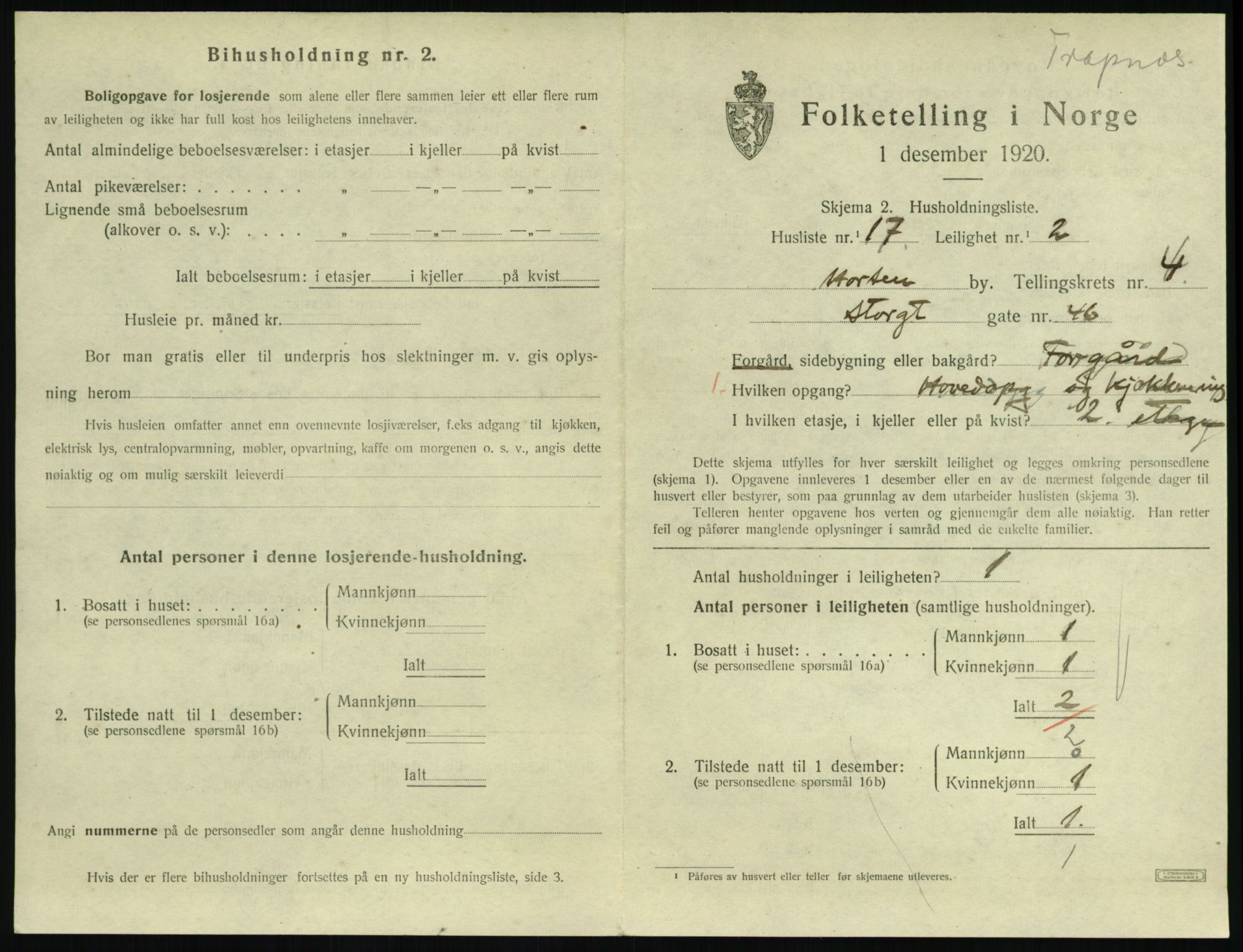 SAKO, Folketelling 1920 for 0703 Horten kjøpstad, 1920, s. 4861