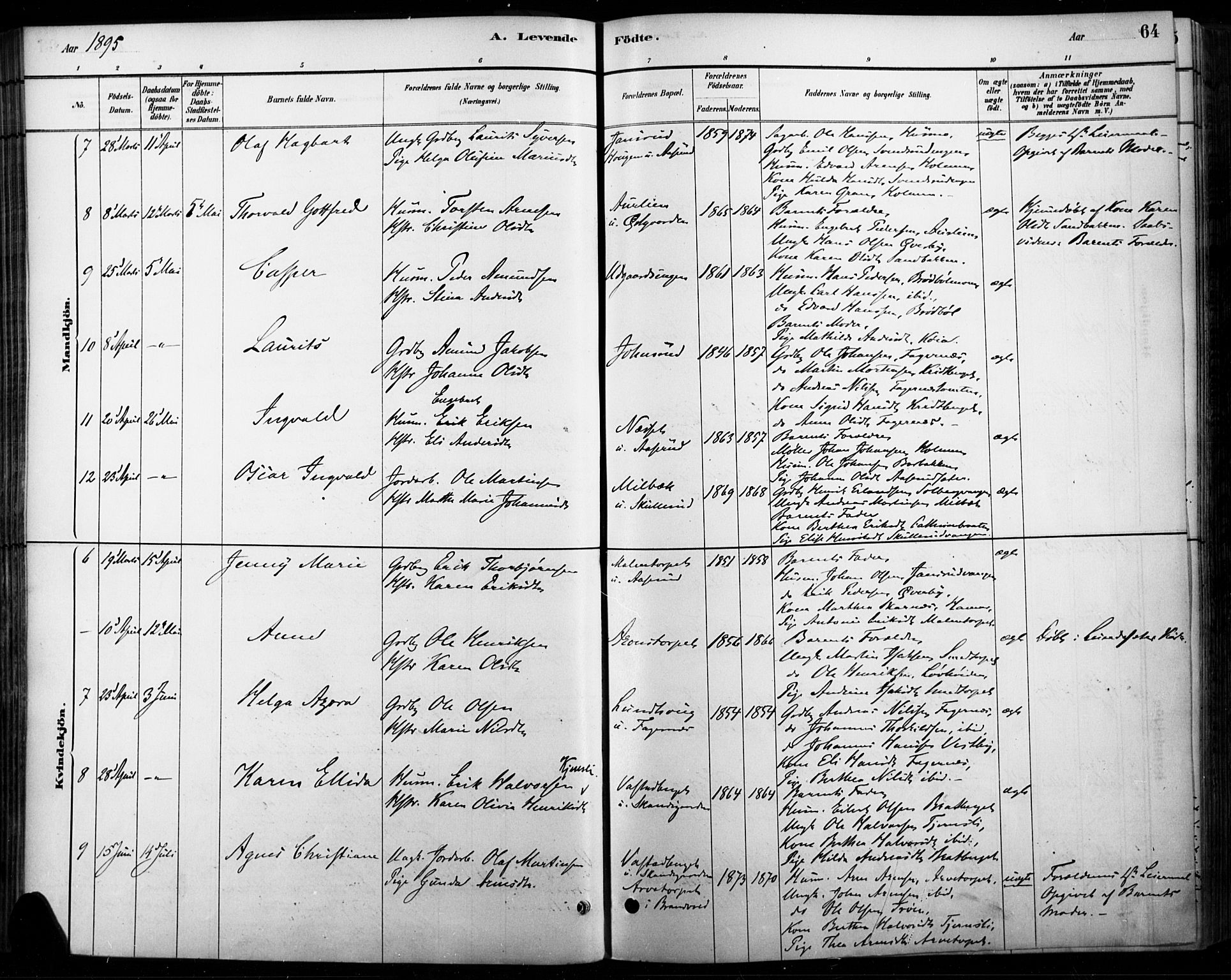 Vinger prestekontor, AV/SAH-PREST-024/H/Ha/Haa/L0015: Ministerialbok nr. 15, 1881-1900, s. 64