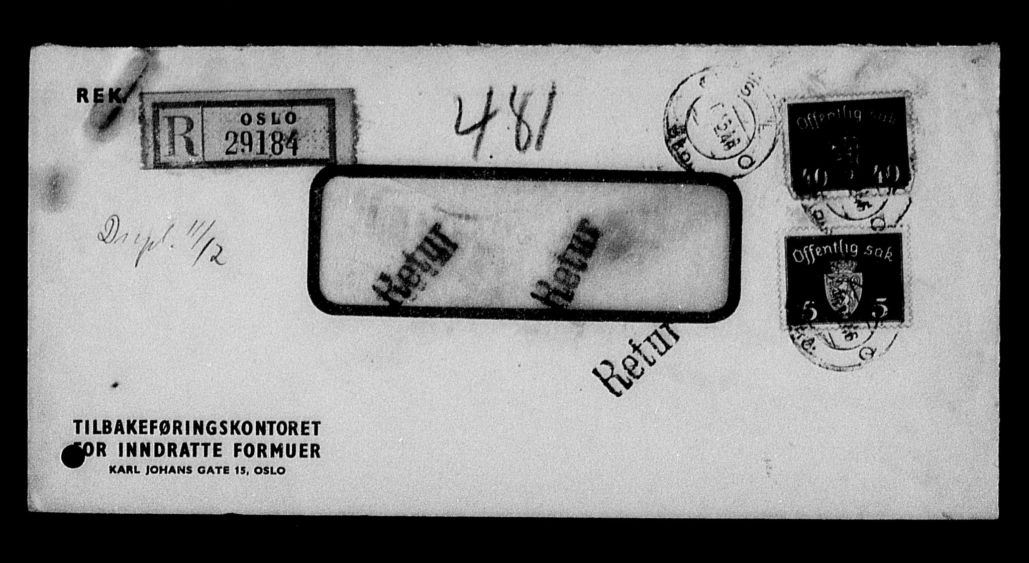 Justisdepartementet, Tilbakeføringskontoret for inndratte formuer, AV/RA-S-1564/H/Hc/Hcc/L0967: --, 1945-1947, s. 309