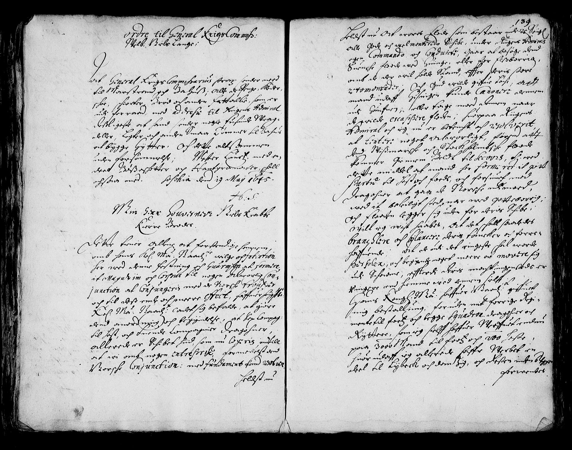 Stattholderembetet 1572-1771, AV/RA-EA-2870/Ba/L0001: Hannibal Sehested kopibok, 1645, s. 138b-139a