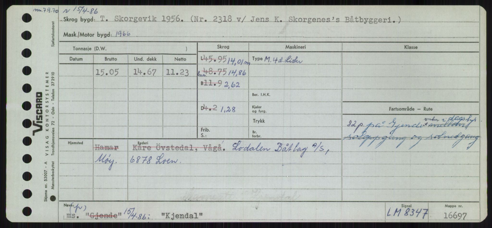 Sjøfartsdirektoratet med forløpere, Skipsmålingen, AV/RA-S-1627/H/Ha/L0003/0001: Fartøy, Hilm-Mar / Fartøy, Hilm-Kol, s. 777