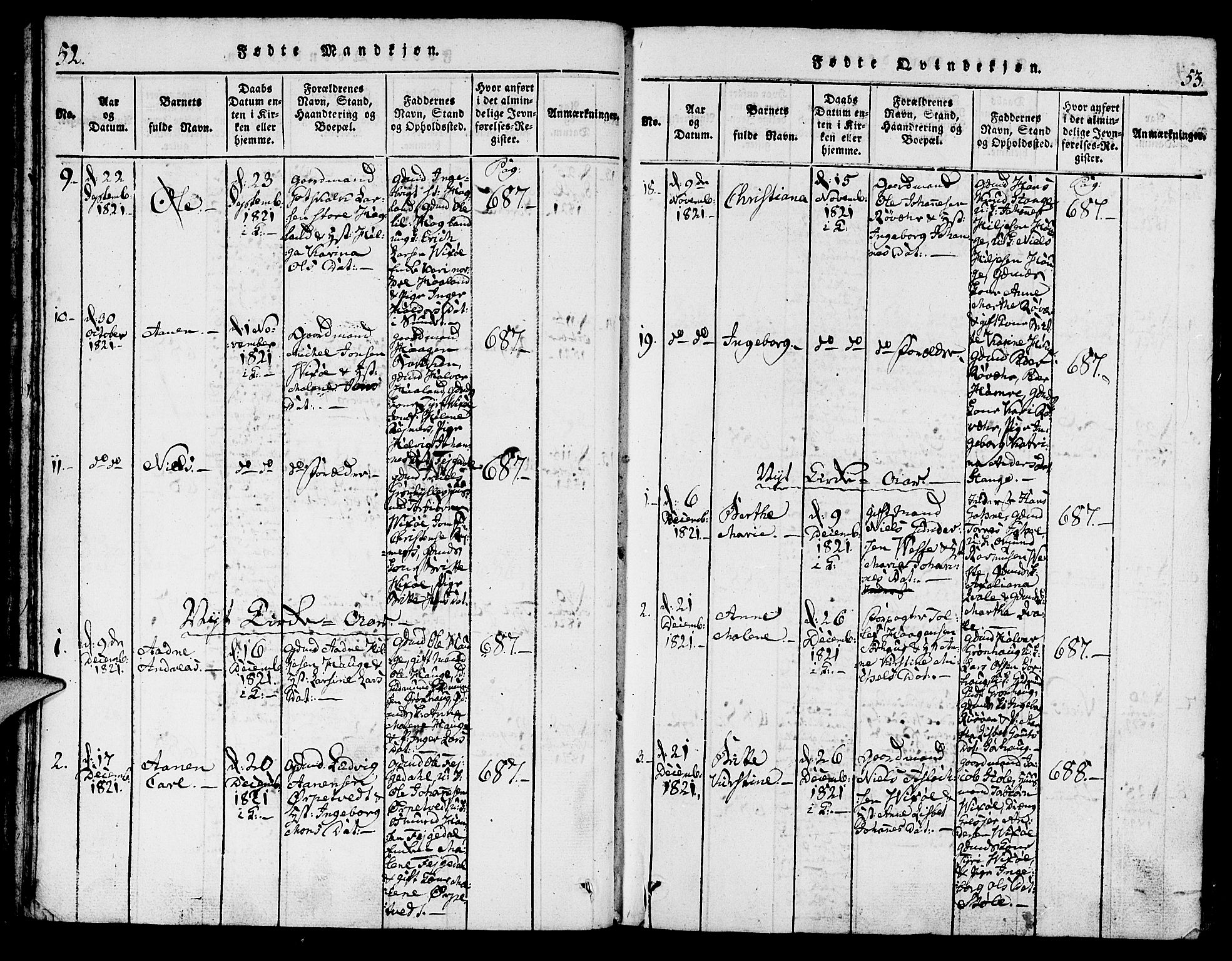 Torvastad sokneprestkontor, AV/SAST-A -101857/H/Ha/Haa/L0004: Ministerialbok nr. A 4, 1817-1836, s. 52-53