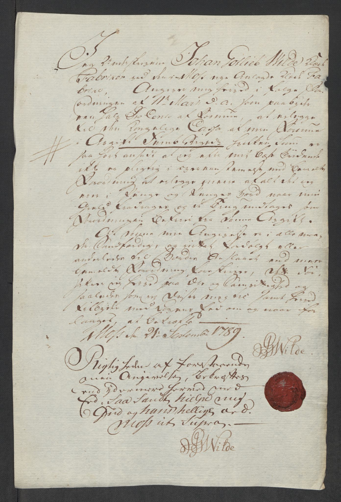 Rentekammeret inntil 1814, Reviderte regnskaper, Mindre regnskaper, AV/RA-EA-4068/Rf/Rfe/L0024: Modum Blåfarvevverk, Molde, Moss, 1789, s. 351