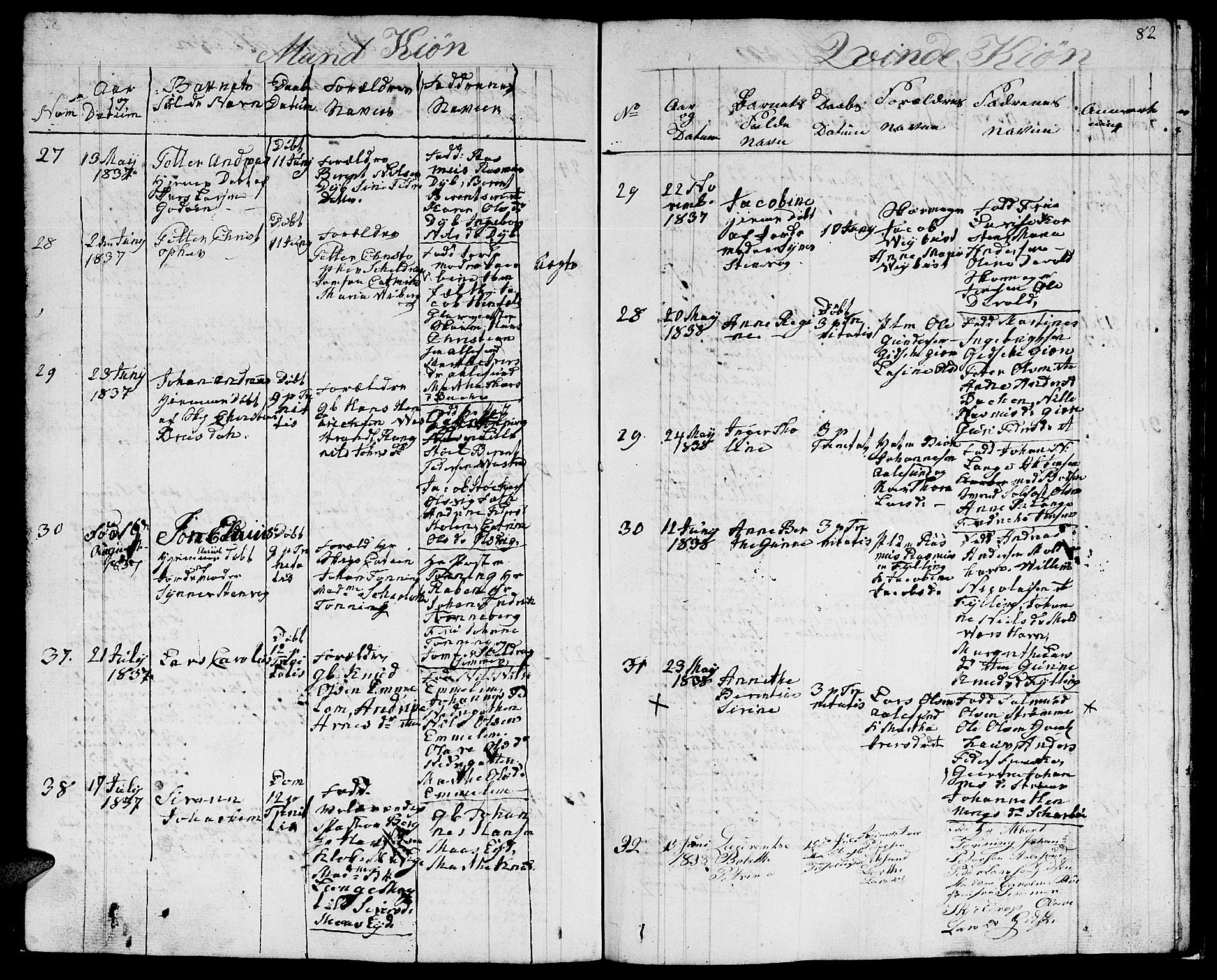 Ministerialprotokoller, klokkerbøker og fødselsregistre - Møre og Romsdal, AV/SAT-A-1454/528/L0425: Klokkerbok nr. 528C06, 1827-1840, s. 82