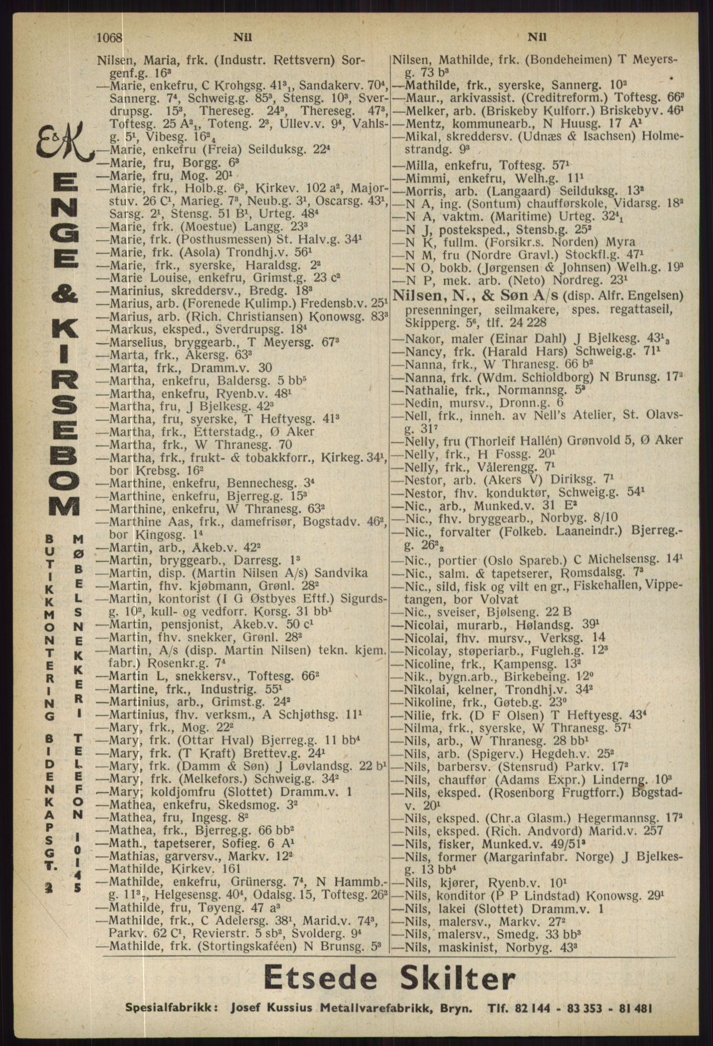 Kristiania/Oslo adressebok, PUBL/-, 1936, s. 1068