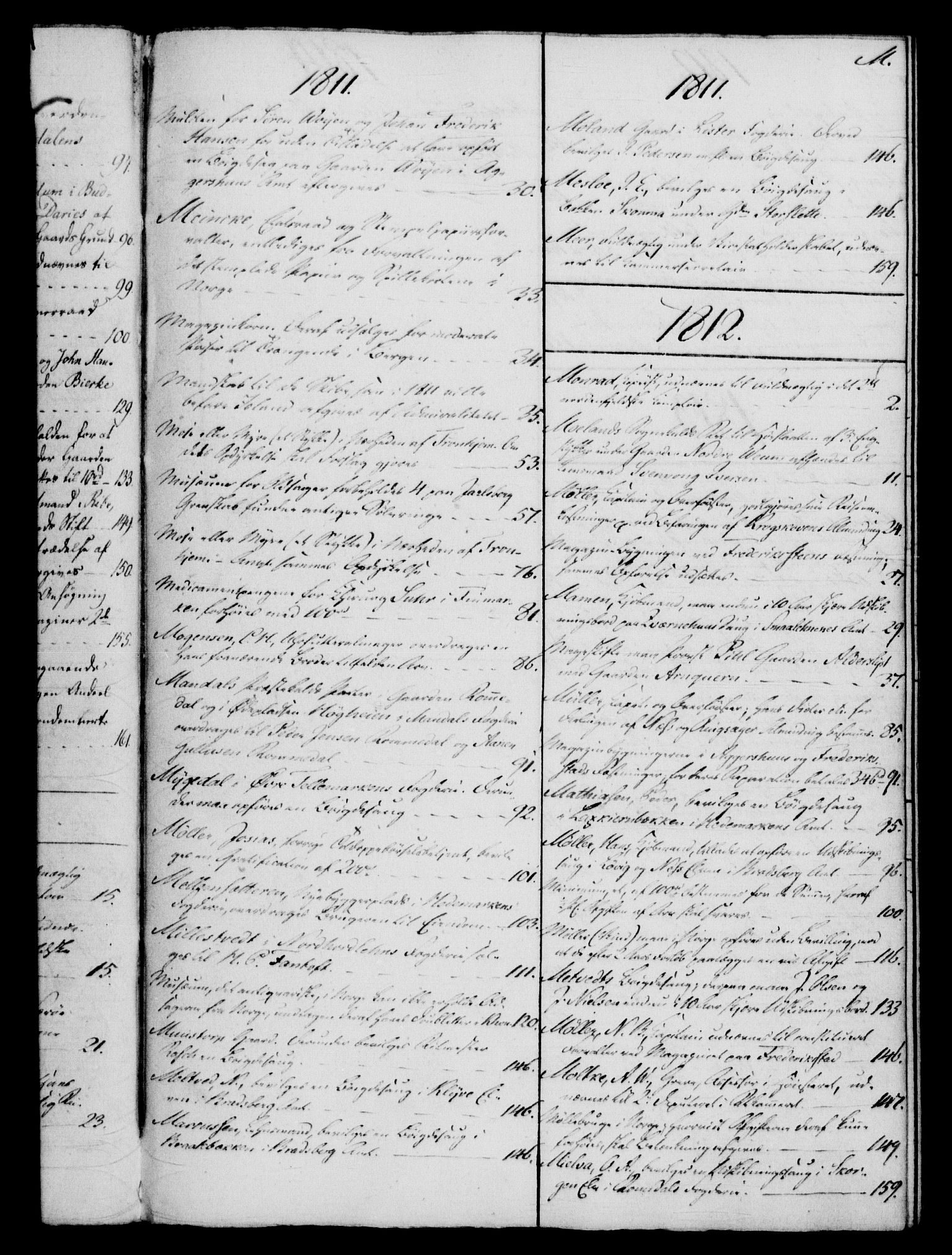 Rentekammeret, Kammerkanselliet, RA/EA-3111/G/Gf/Gfb/L0016: Register til norske relasjons- og resolusjonsprotokoller (merket RK 52.111), 1801-1814, s. 115