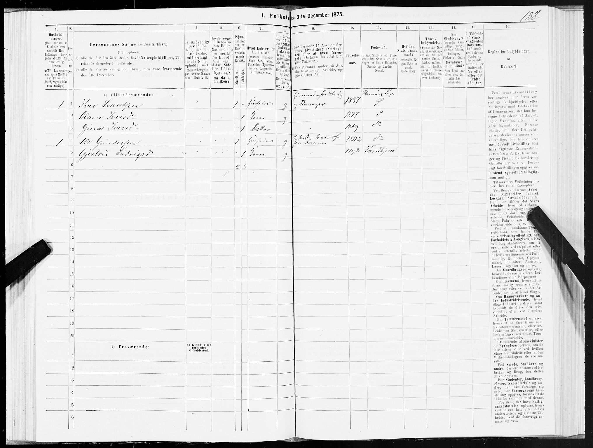 SAT, Folketelling 1875 for 1731P Sparbu prestegjeld, 1875, s. 4138