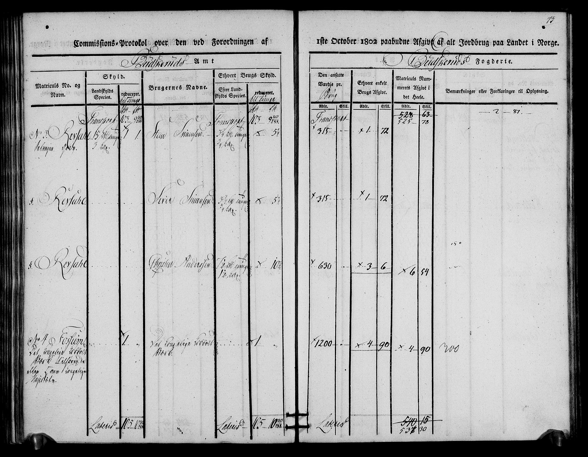 Rentekammeret inntil 1814, Realistisk ordnet avdeling, RA/EA-4070/N/Ne/Nea/L0059: Buskerud fogderi. Kommisjonsprotokoll for Modum prestegjeld, 1803, s. 74