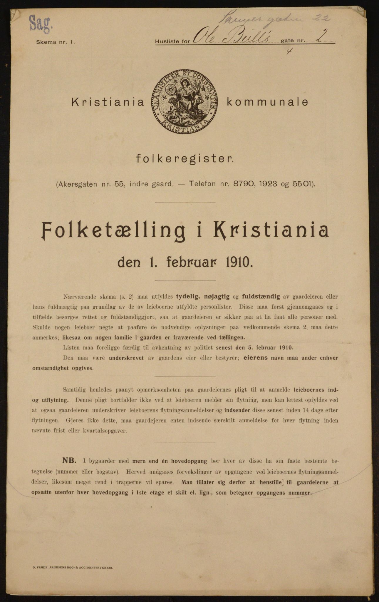 OBA, Kommunal folketelling 1.2.1910 for Kristiania, 1910, s. 72676