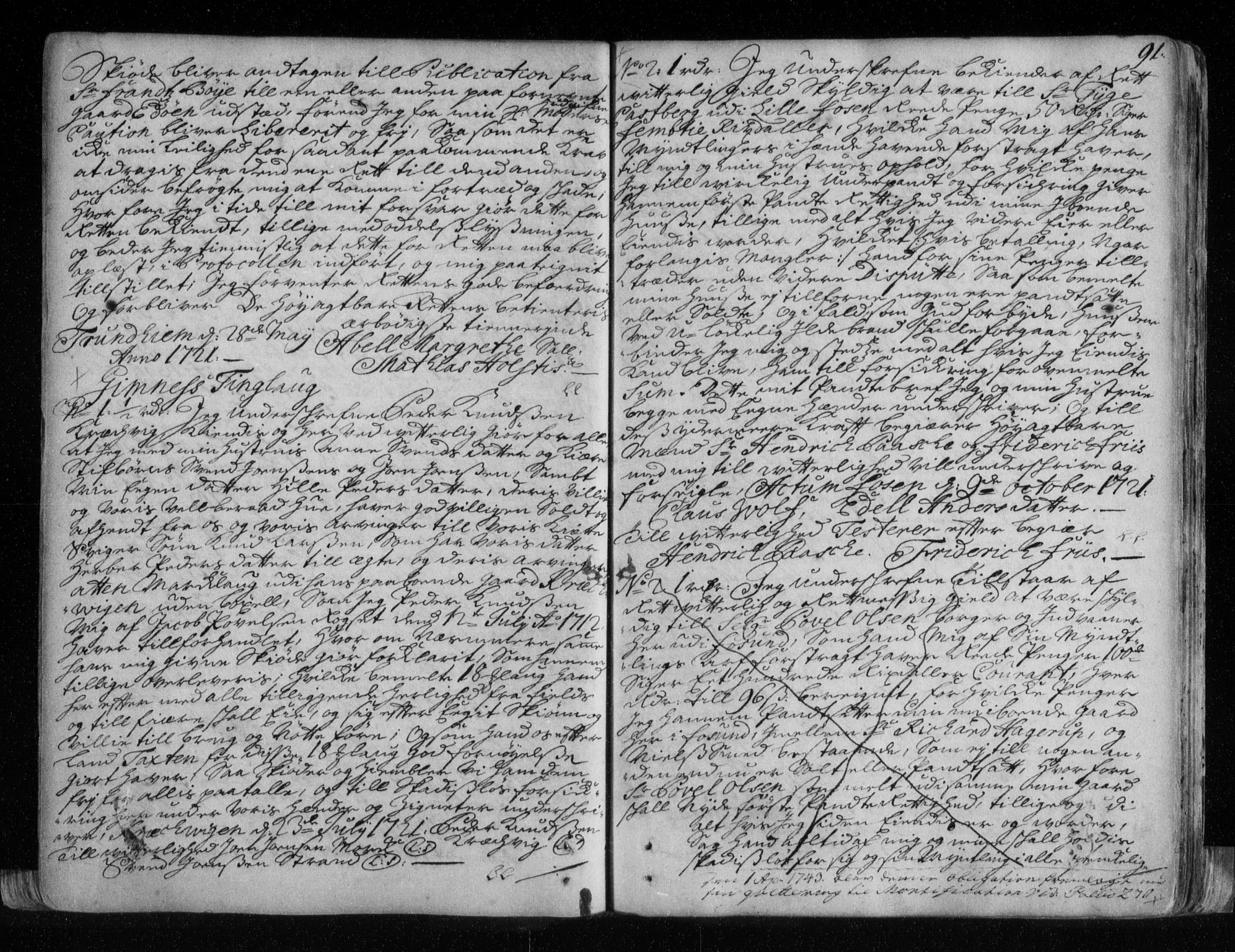 Nordmøre sorenskriveri, SAT/A-4132/1/2/2Ca/L0002: Pantebok nr. B, 1712-1731, s. 91