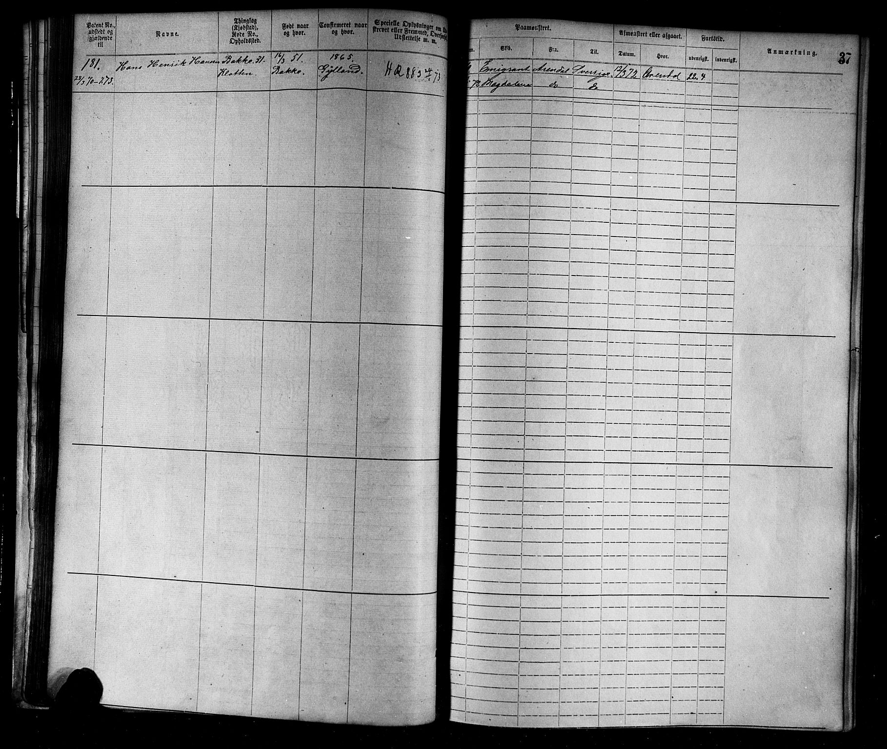 Flekkefjord mønstringskrets, AV/SAK-2031-0018/F/Fa/L0002: Annotasjonsrulle nr 1-1920 med register, N-2, 1870-1891, s. 57