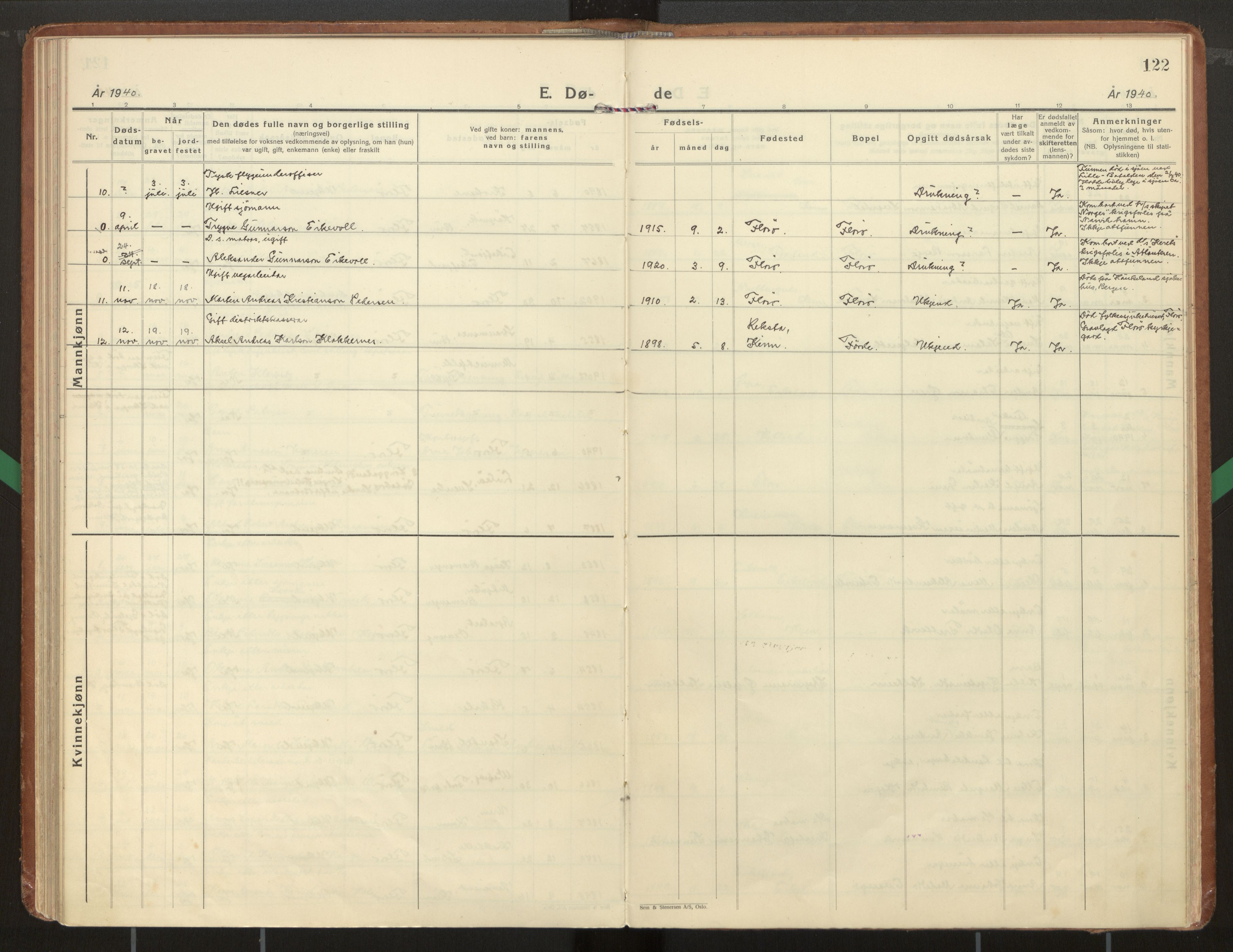 Kinn sokneprestembete, AV/SAB-A-80801/H/Haa/Haac/L0004: Ministerialbok nr. C 4, 1935-1947, s. 122