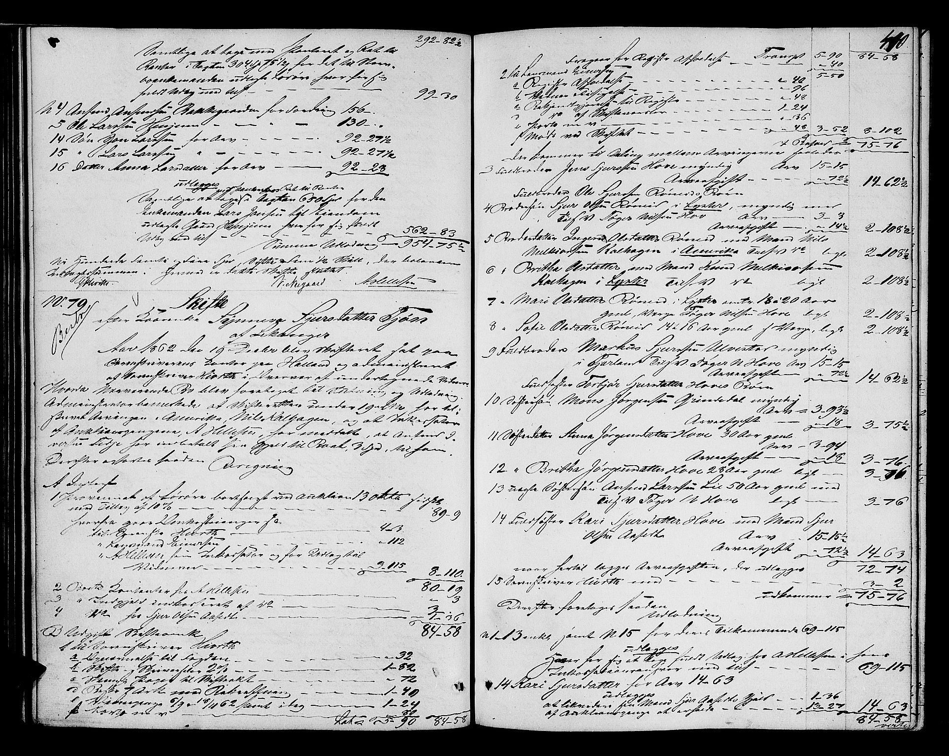 Ytre Sogn tingrett, AV/SAB-A-2601/1/H/Hc/L0001a: Skifteutlodningsprotokoll, 1853-1868, s. 439b-440a