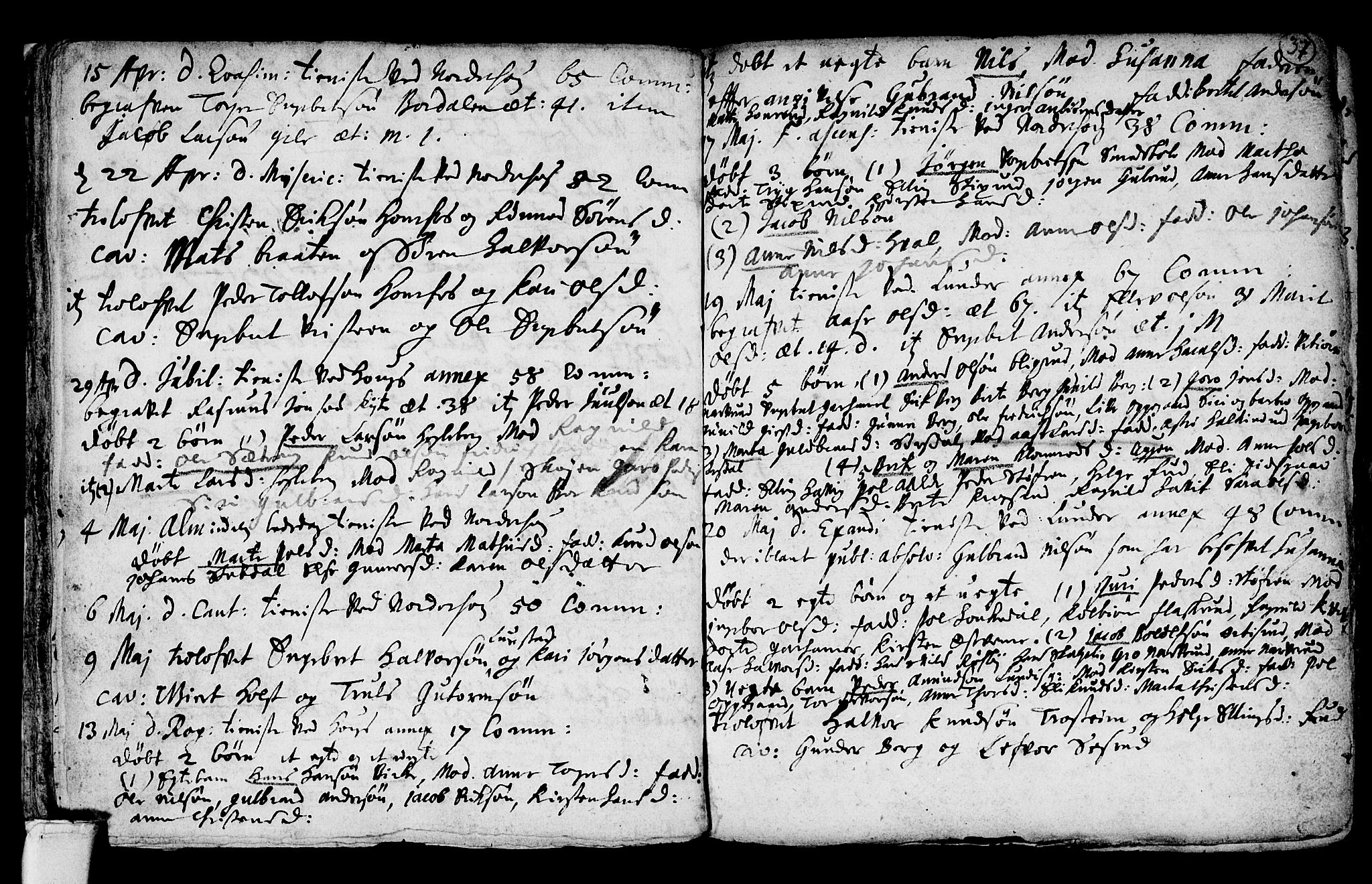 Norderhov kirkebøker, AV/SAKO-A-237/F/Fa/L0001: Ministerialbok nr. 1, 1704-1716, s. 37
