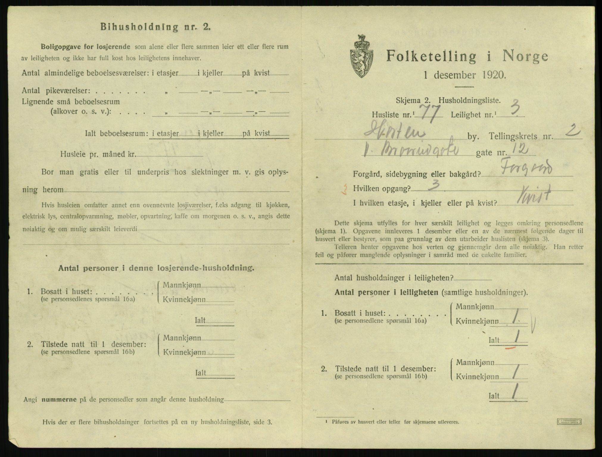 SAKO, Folketelling 1920 for 0703 Horten kjøpstad, 1920, s. 3623