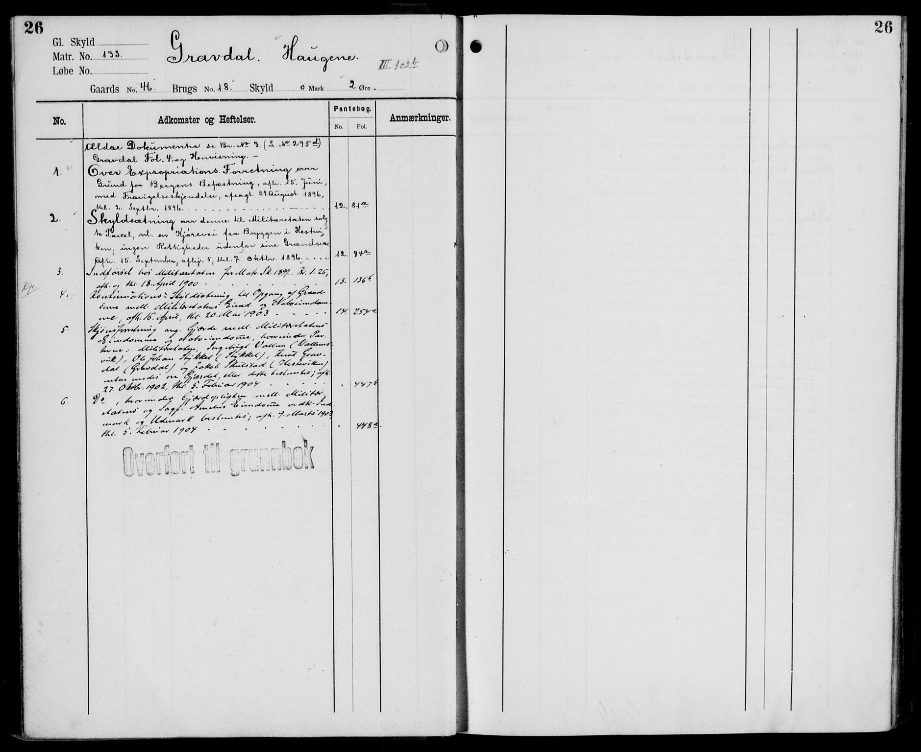 Midhordland sorenskriveri, AV/SAB-A-3001/1/G/Ga/Gab/L0110: Panteregister nr. II.A.b.110, s. 26