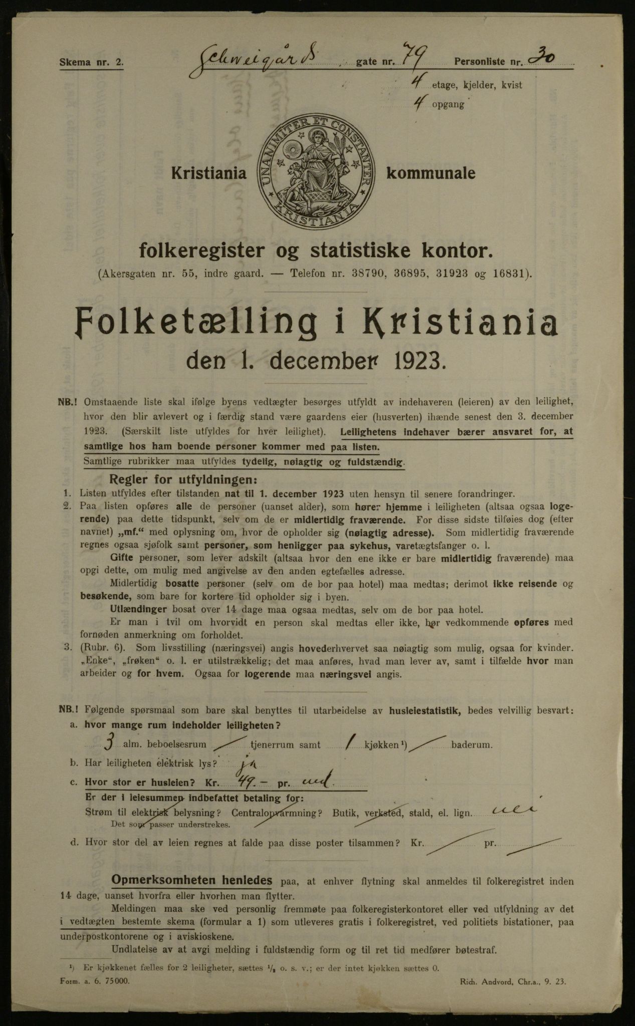 OBA, Kommunal folketelling 1.12.1923 for Kristiania, 1923, s. 101877