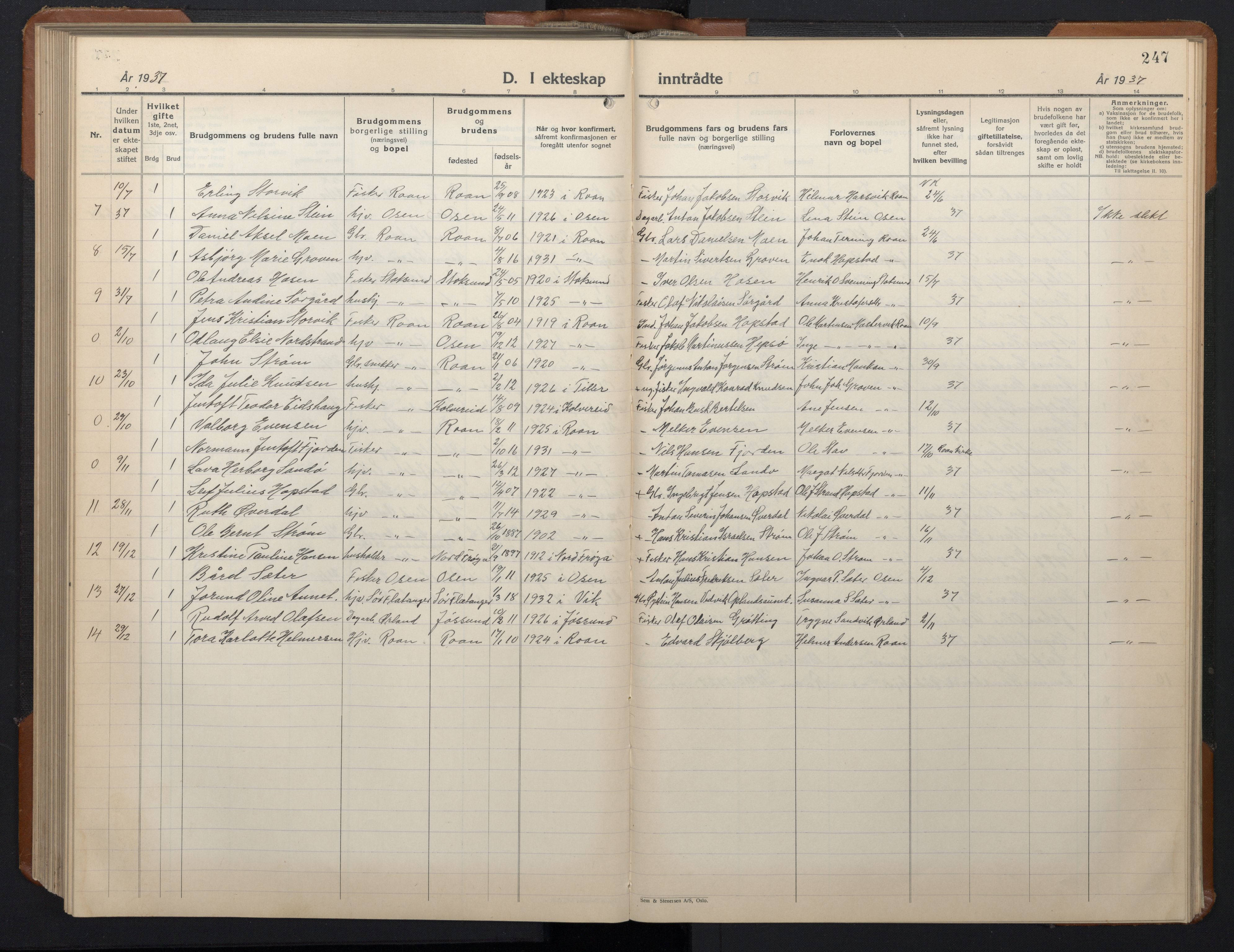 Ministerialprotokoller, klokkerbøker og fødselsregistre - Sør-Trøndelag, SAT/A-1456/657/L0718: Klokkerbok nr. 657C05, 1923-1948, s. 247