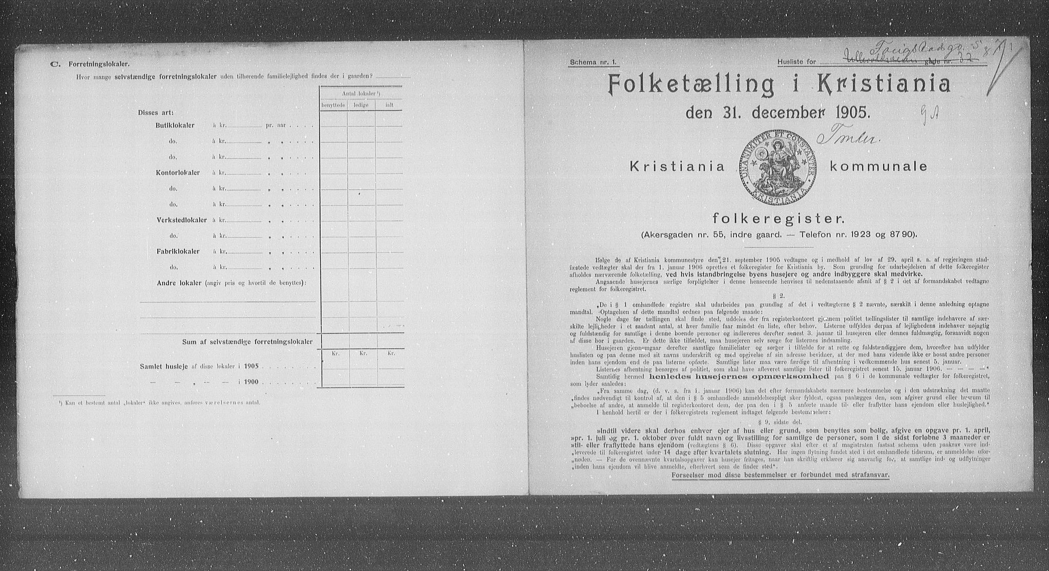 OBA, Kommunal folketelling 31.12.1905 for Kristiania kjøpstad, 1905, s. 13096