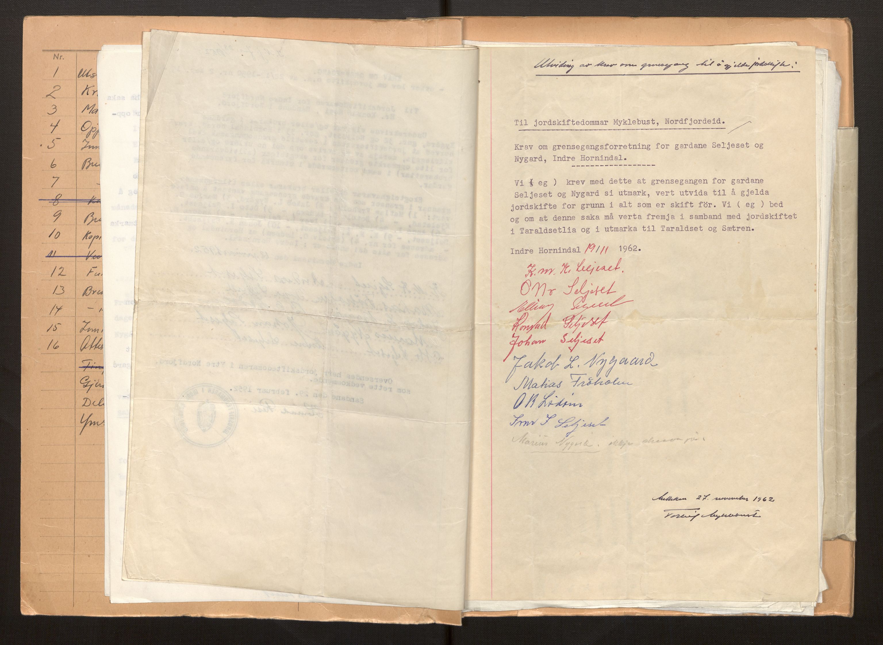 Sogn og Fjordane jordskiftedøme - I Nordfjord jordskiftedistrikt, AV/SAB-A-6001/B/L0107: Jordskiftedokument, 1962-1968, s. 9