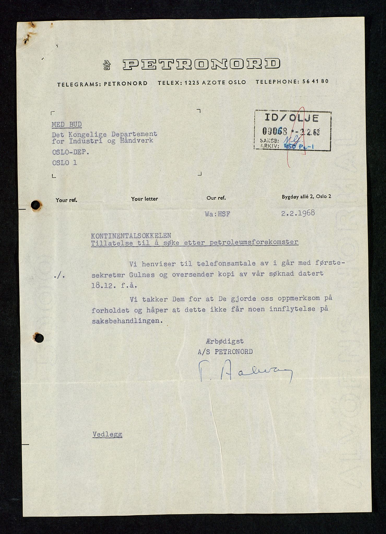 Industridepartementet, Oljekontoret, AV/SAST-A-101348/Da/L0003: Arkivnøkkel 711 Undersøkelser og utforskning, 1963-1971, s. 509