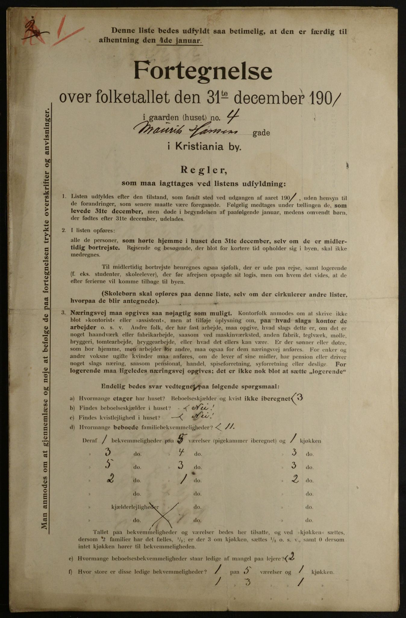 OBA, Kommunal folketelling 31.12.1901 for Kristiania kjøpstad, 1901, s. 10000