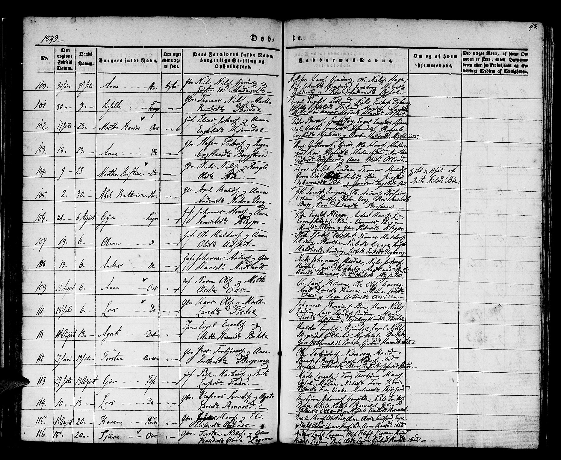 Os sokneprestembete, AV/SAB-A-99929: Ministerialbok nr. A 15, 1839-1851, s. 48