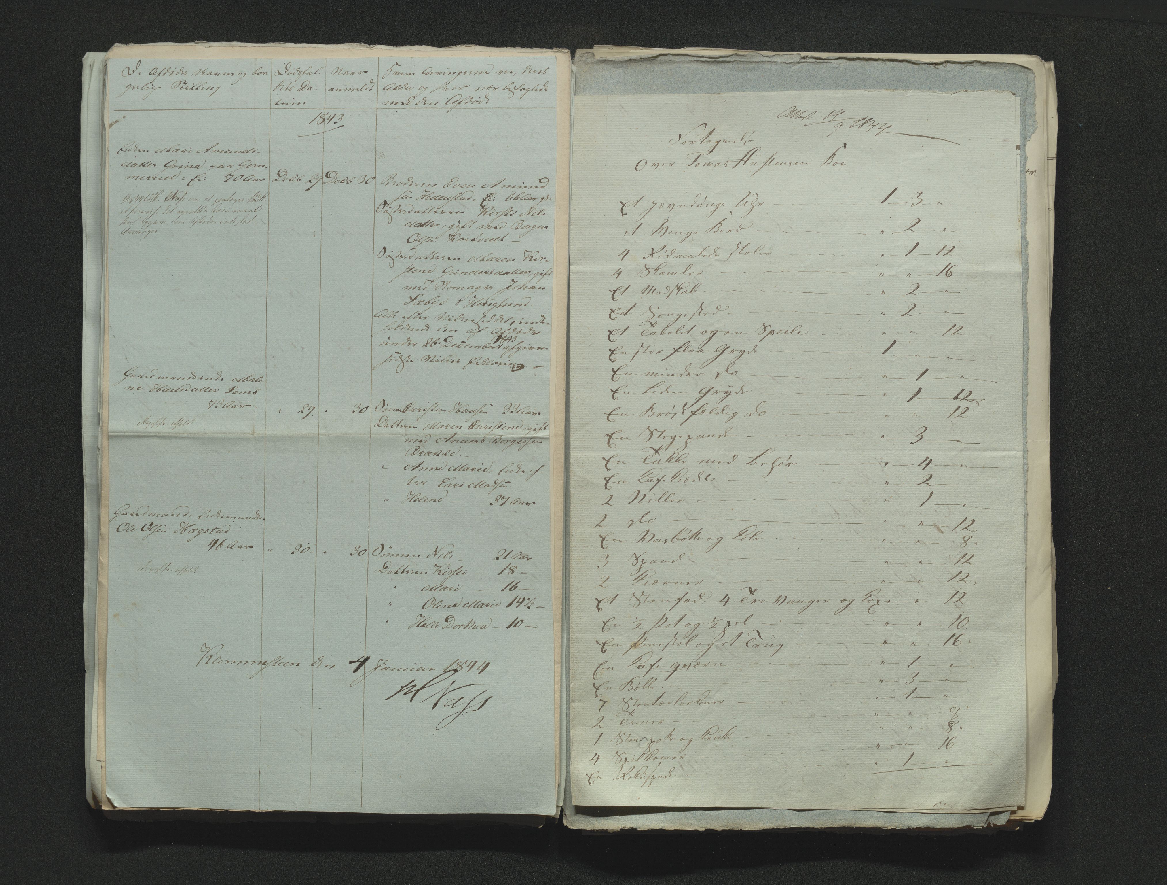 Eiker, Modum og Sigdal sorenskriveri, AV/SAKO-A-123/H/Ha/Hab/L0006: Dødsfallsmeldinger, 1841-1845