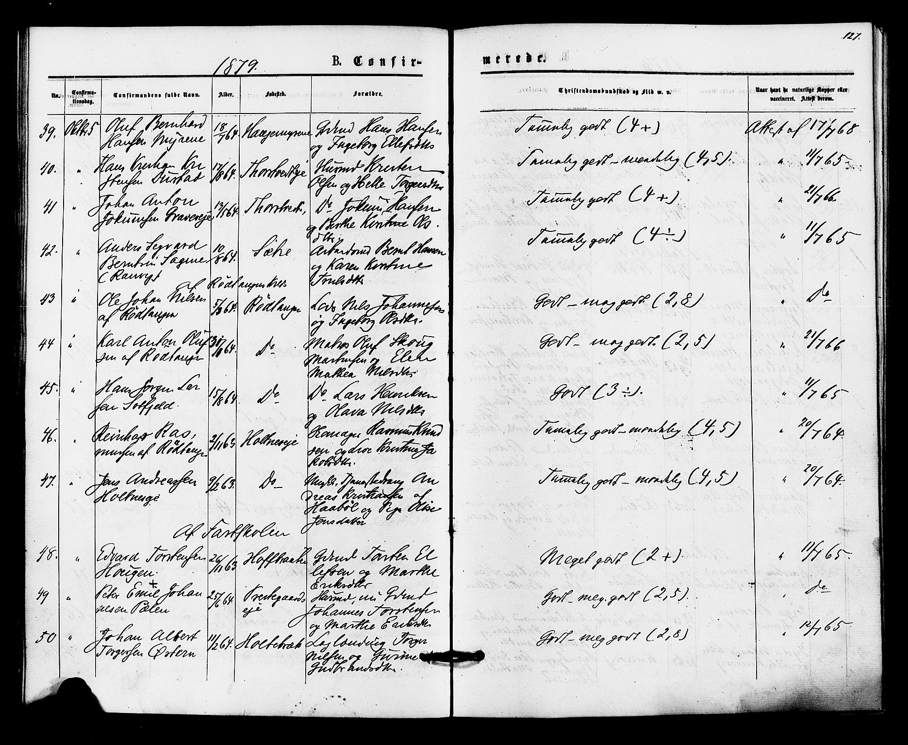 Hurum kirkebøker, AV/SAKO-A-229/F/Fa/L0013: Ministerialbok nr. 13, 1876-1881, s. 127