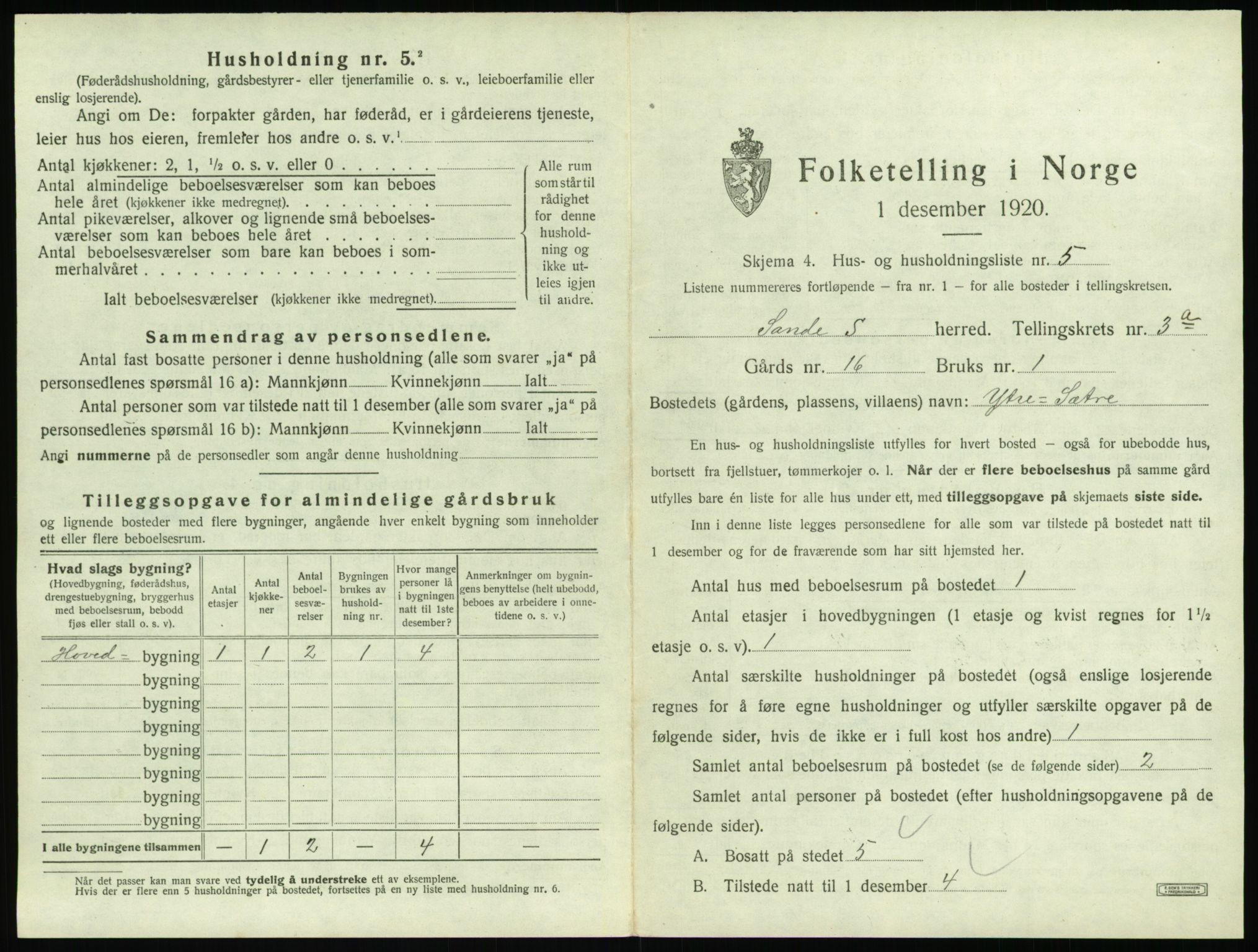 SAT, Folketelling 1920 for 1514 Sande herred, 1920, s. 218
