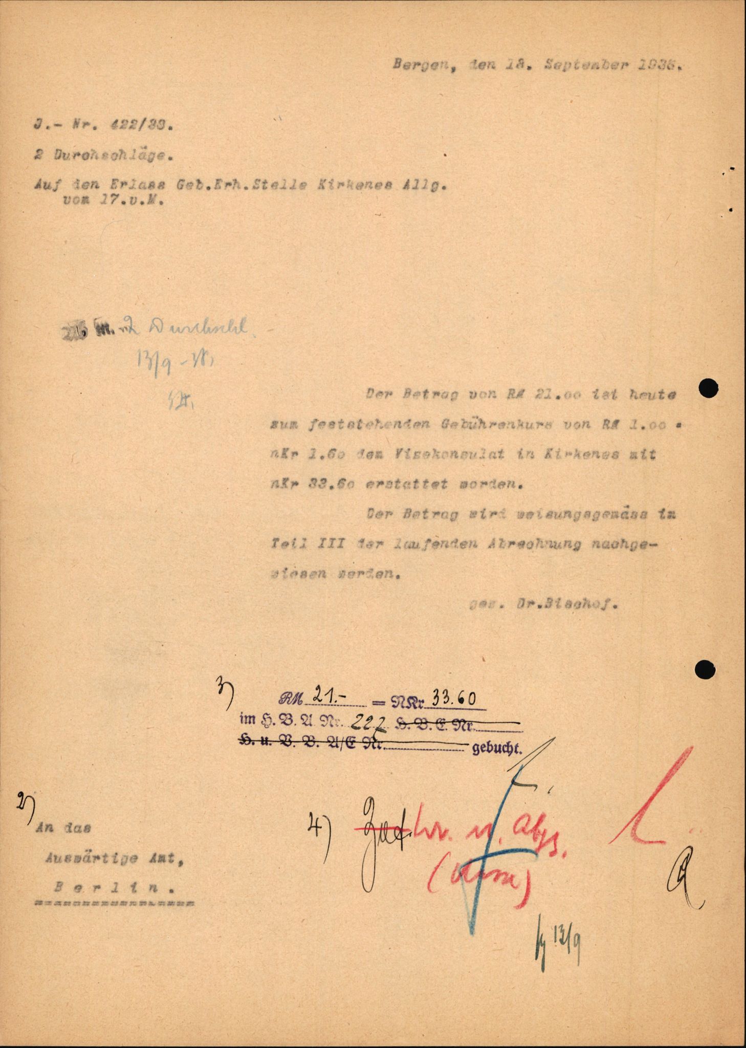 Forsvarets Overkommando. 2 kontor. Arkiv 11.4. Spredte tyske arkivsaker, AV/RA-RAFA-7031/D/Dar/Darc/L0026: FO.II. Tyske konsulater, 1928-1940, s. 816