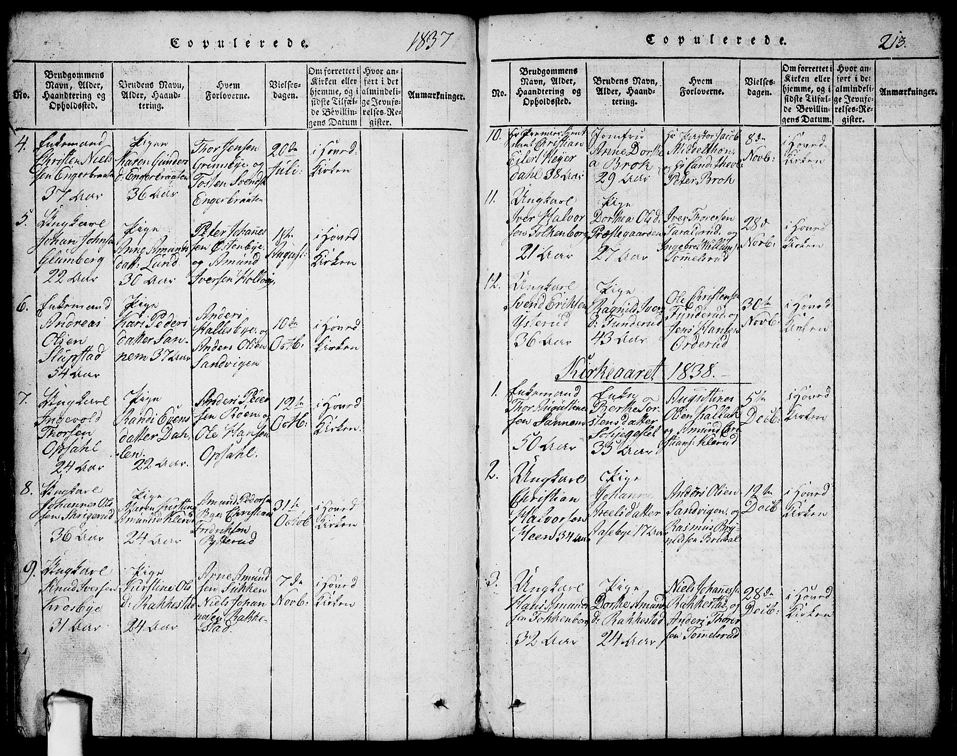 Rødenes prestekontor Kirkebøker, AV/SAO-A-2005/G/Ga/L0001: Klokkerbok nr.  I 1, 1814-1841, s. 213