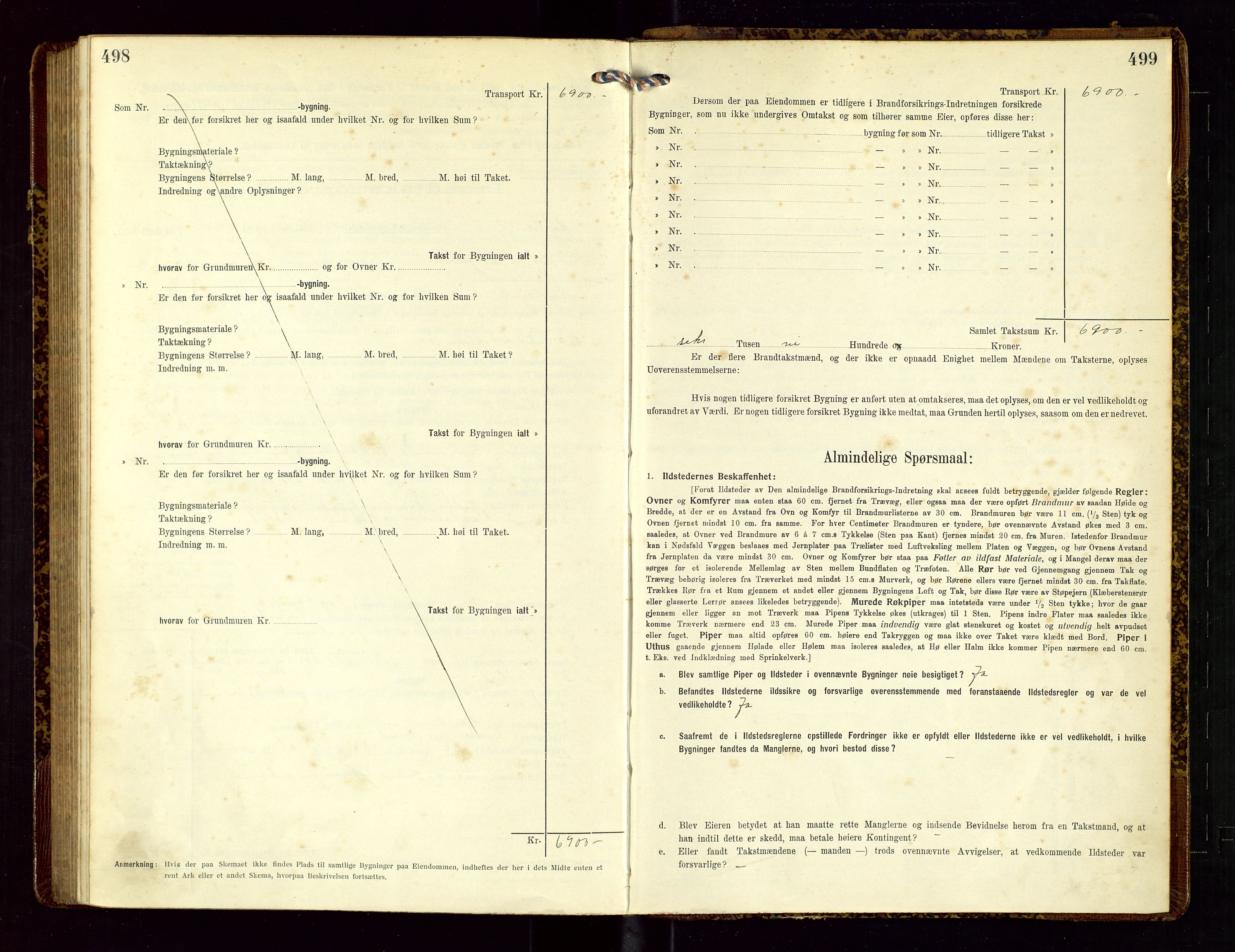 Høyland/Sandnes lensmannskontor, AV/SAST-A-100166/Gob/L0002: "Brandtakstprotokol", 1913-1918, s. 498-499