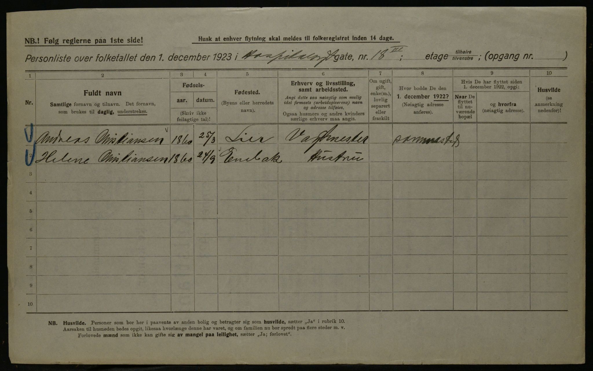 OBA, Kommunal folketelling 1.12.1923 for Kristiania, 1923, s. 46388