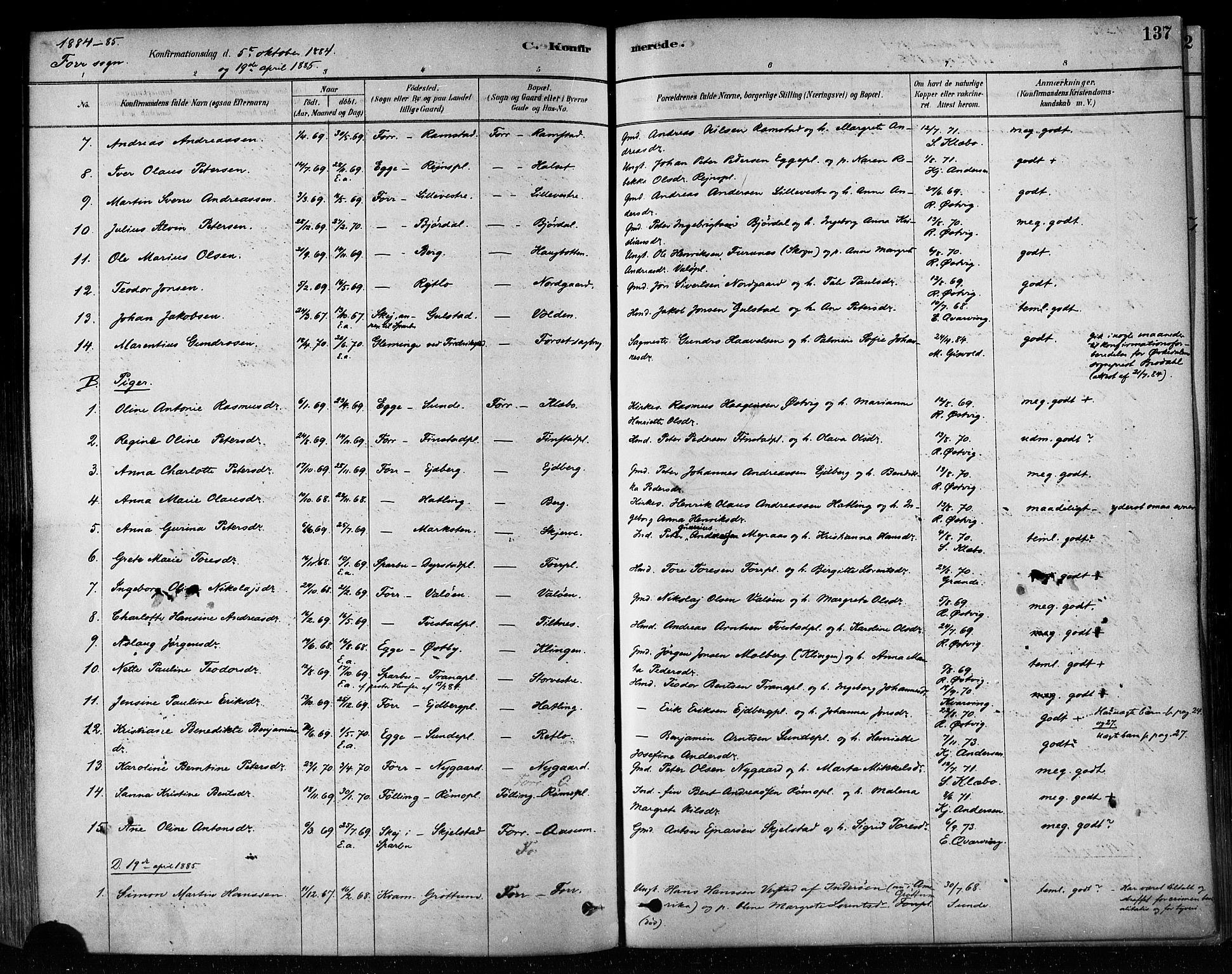 Ministerialprotokoller, klokkerbøker og fødselsregistre - Nord-Trøndelag, SAT/A-1458/746/L0448: Ministerialbok nr. 746A07 /1, 1878-1900, s. 137