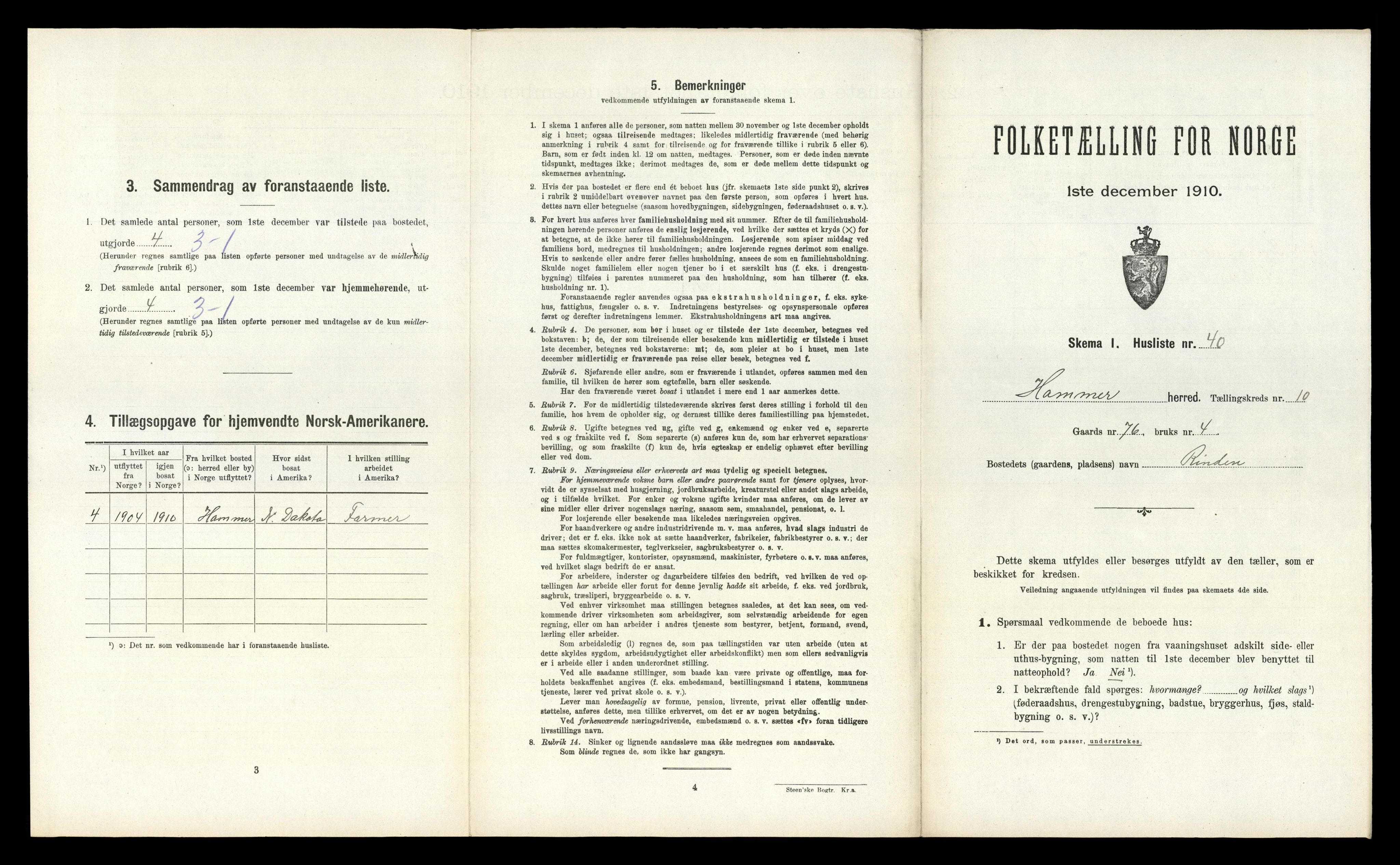 RA, Folketelling 1910 for 1254 Hamre herred, 1910, s. 868