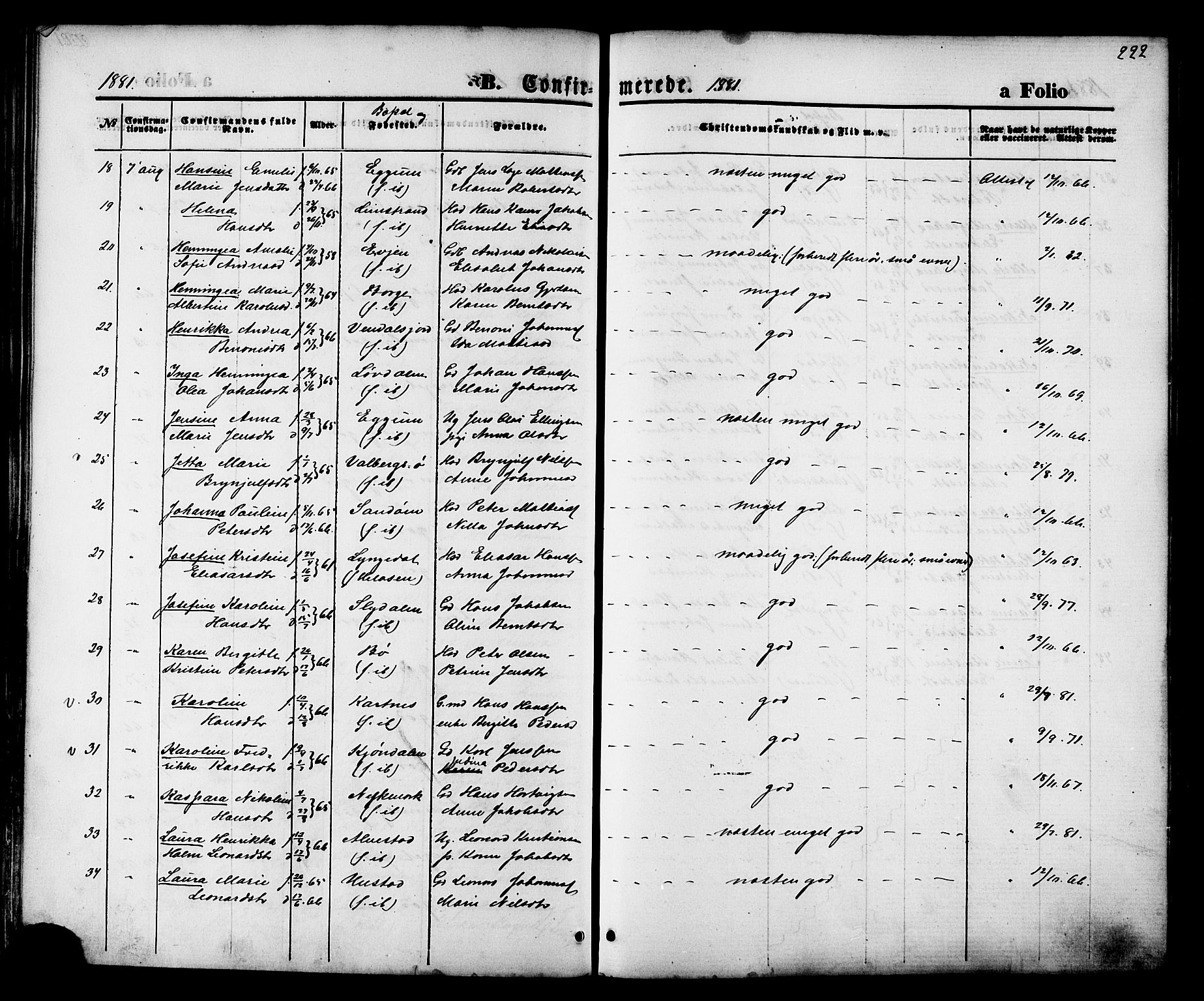 Ministerialprotokoller, klokkerbøker og fødselsregistre - Nordland, AV/SAT-A-1459/880/L1132: Ministerialbok nr. 880A06, 1869-1887, s. 222