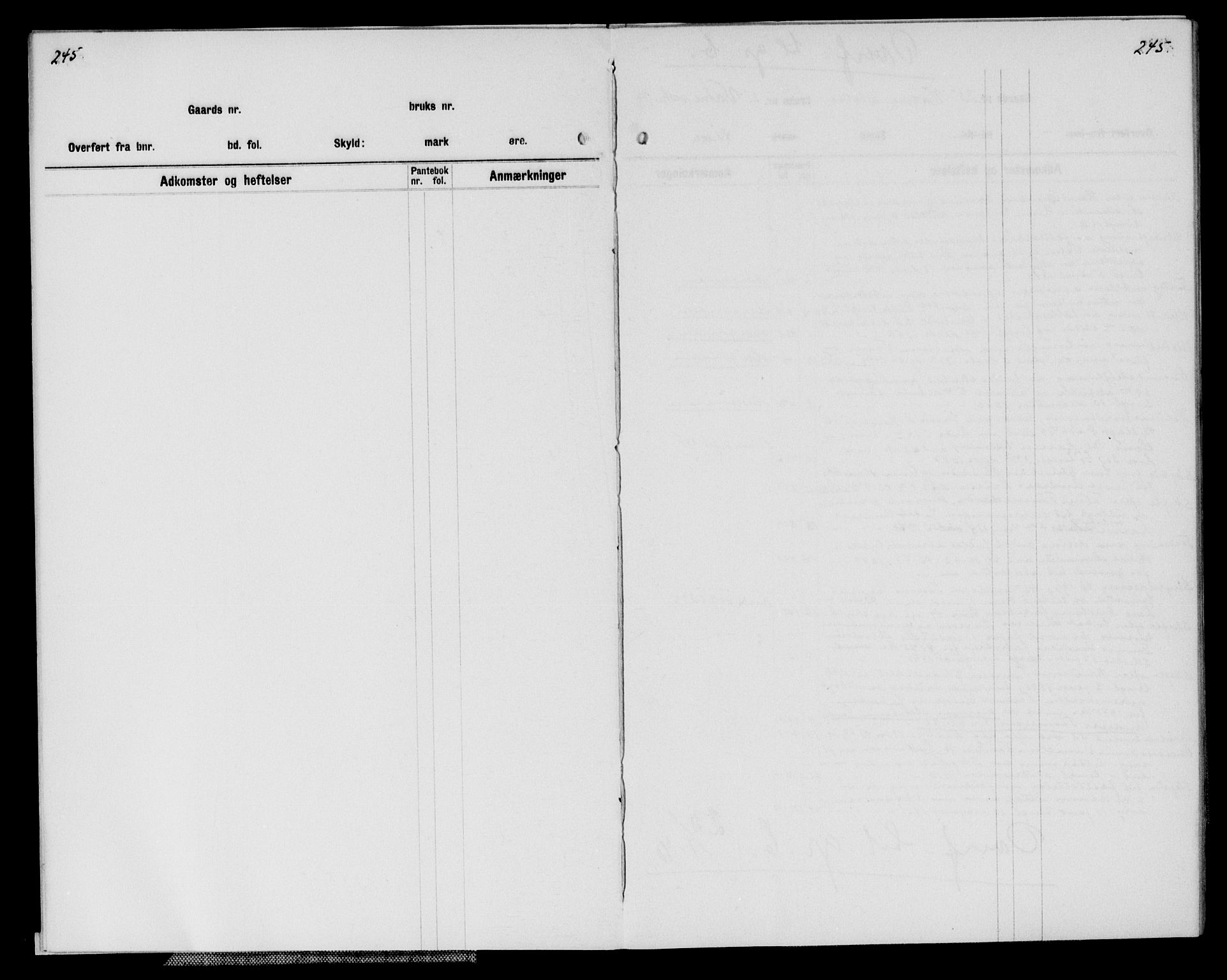 Lyngdal sorenskriveri, AV/SAK-1221-0004/G/Ga/L0606: Panteregister nr. 33b, 1800-1950, s. 245