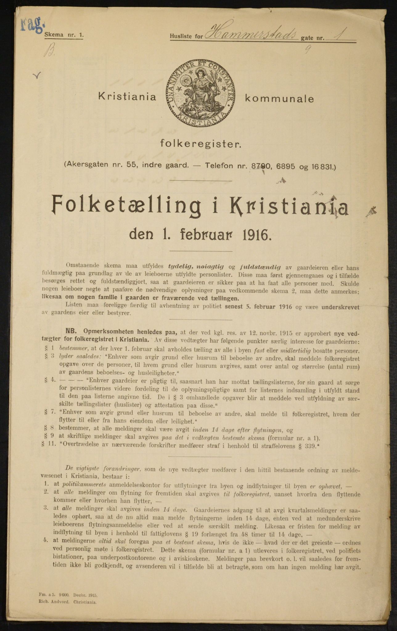 OBA, Kommunal folketelling 1.2.1916 for Kristiania, 1916, s. 35116
