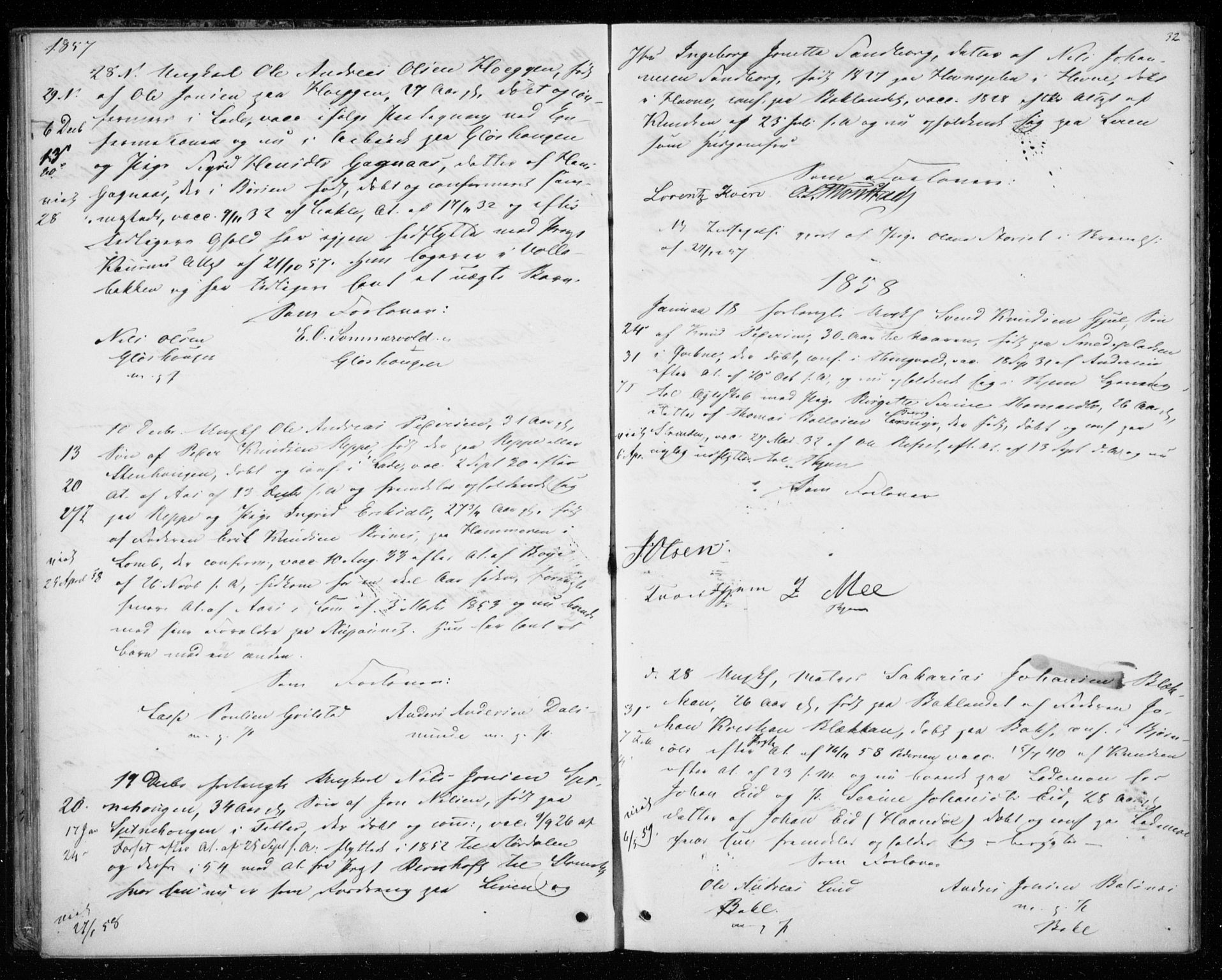 Ministerialprotokoller, klokkerbøker og fødselsregistre - Sør-Trøndelag, AV/SAT-A-1456/606/L0297: Lysningsprotokoll nr. 606A12, 1854-1861, s. 32