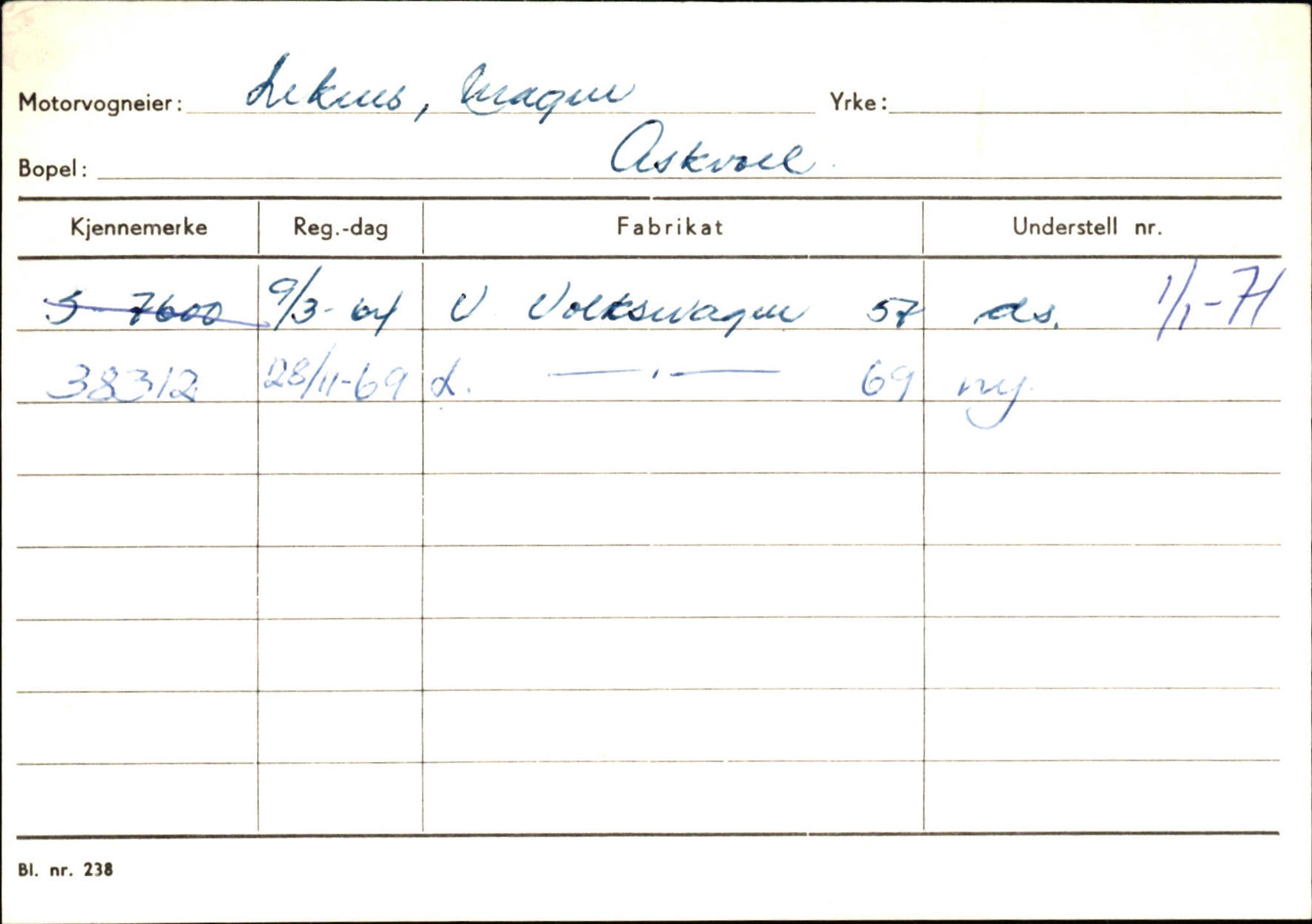 Statens vegvesen, Sogn og Fjordane vegkontor, AV/SAB-A-5301/4/F/L0132: Eigarregister Askvoll A-Å. Balestrand A-Å, 1945-1975, s. 772