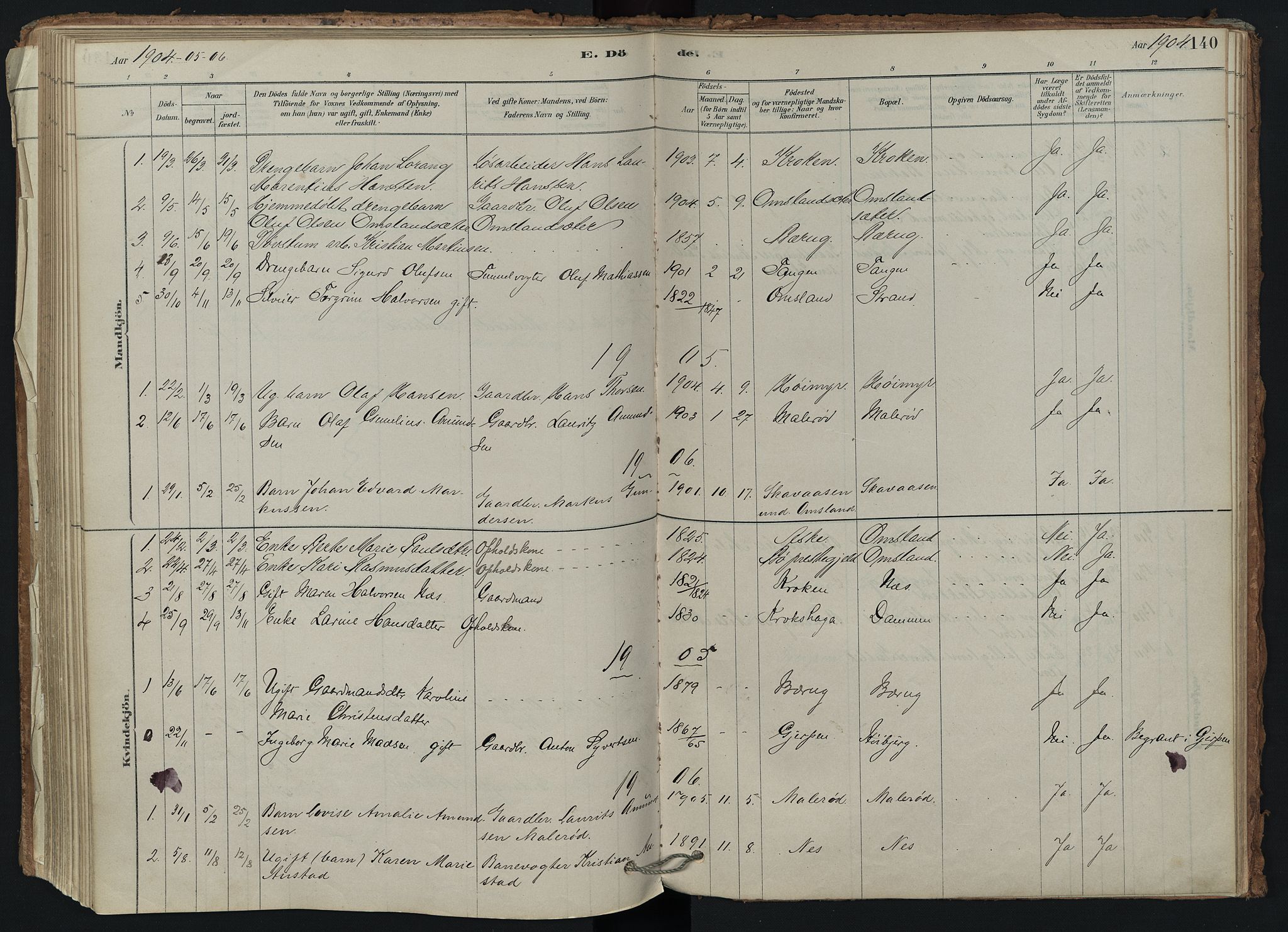 Brunlanes kirkebøker, AV/SAKO-A-342/F/Fd/L0001: Ministerialbok nr. IV 1, 1878-1917, s. 140