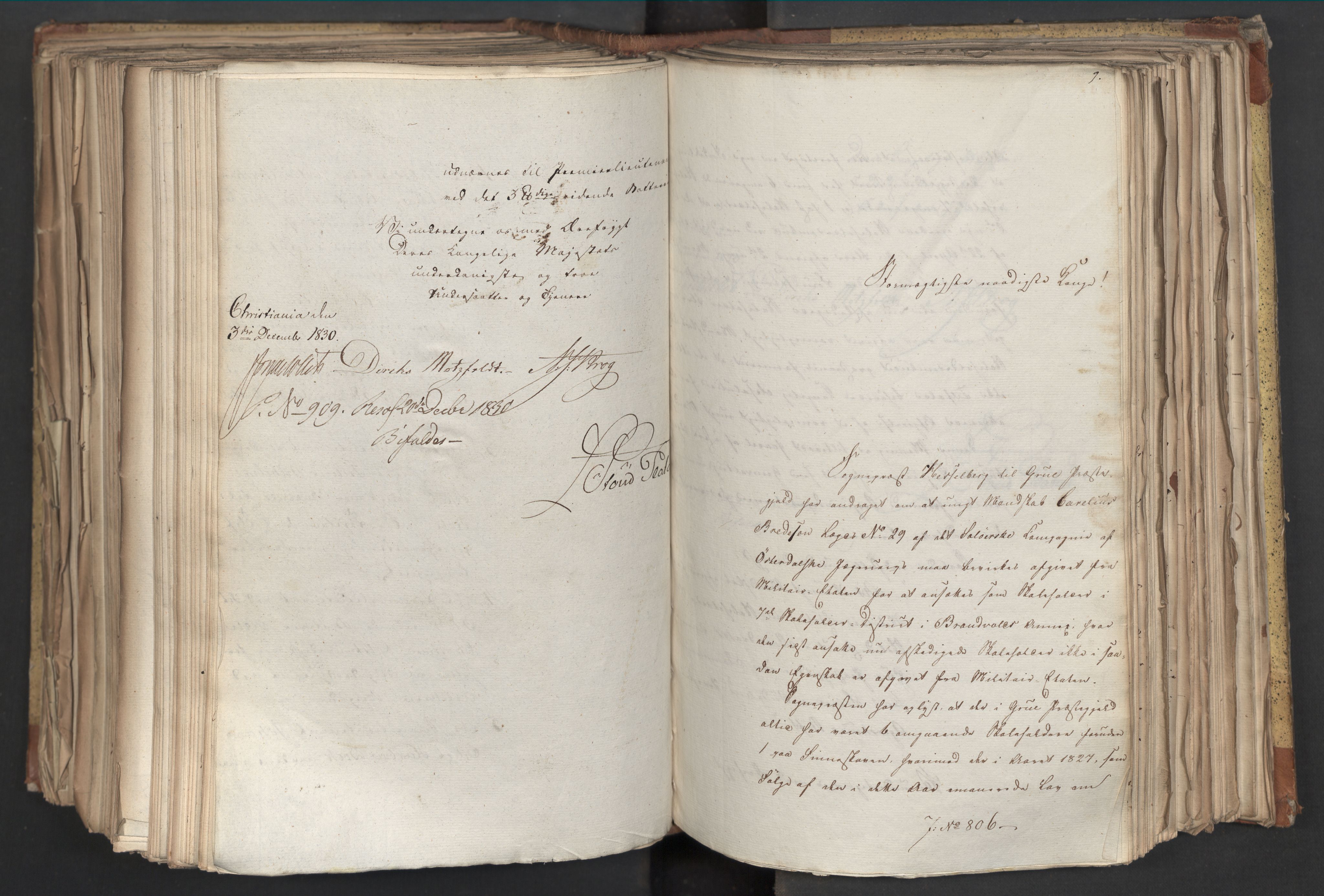 Statsrådsavdelingen i Stockholm, AV/RA-S-1003/D/Da/L0068: Regjeringsinnstillinger nr. 660-876, 1830, s. 506